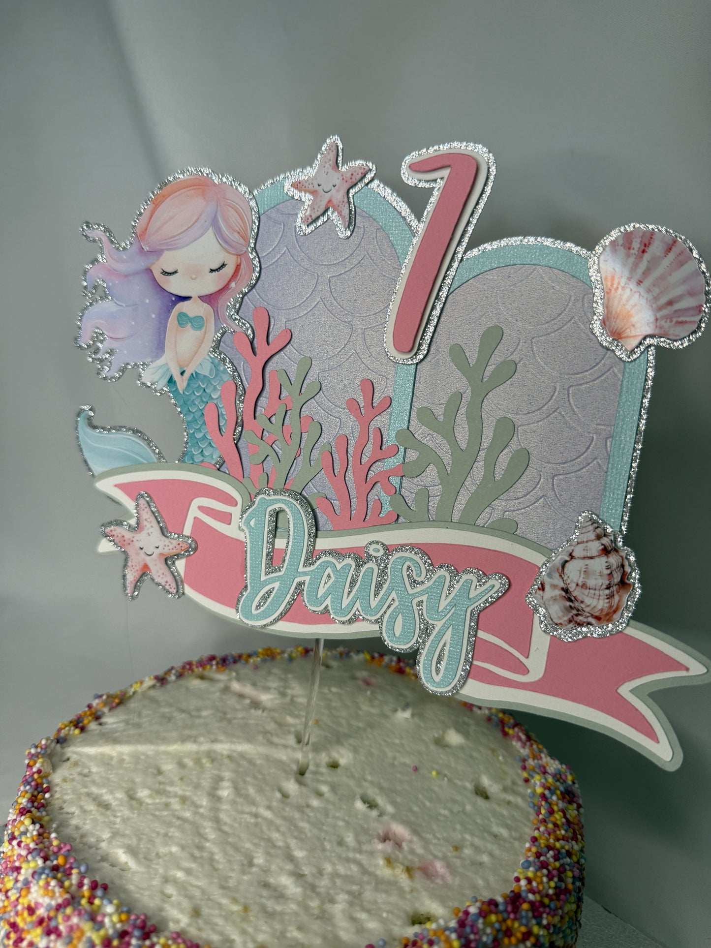 Watercolour Mermaid Cake Topper