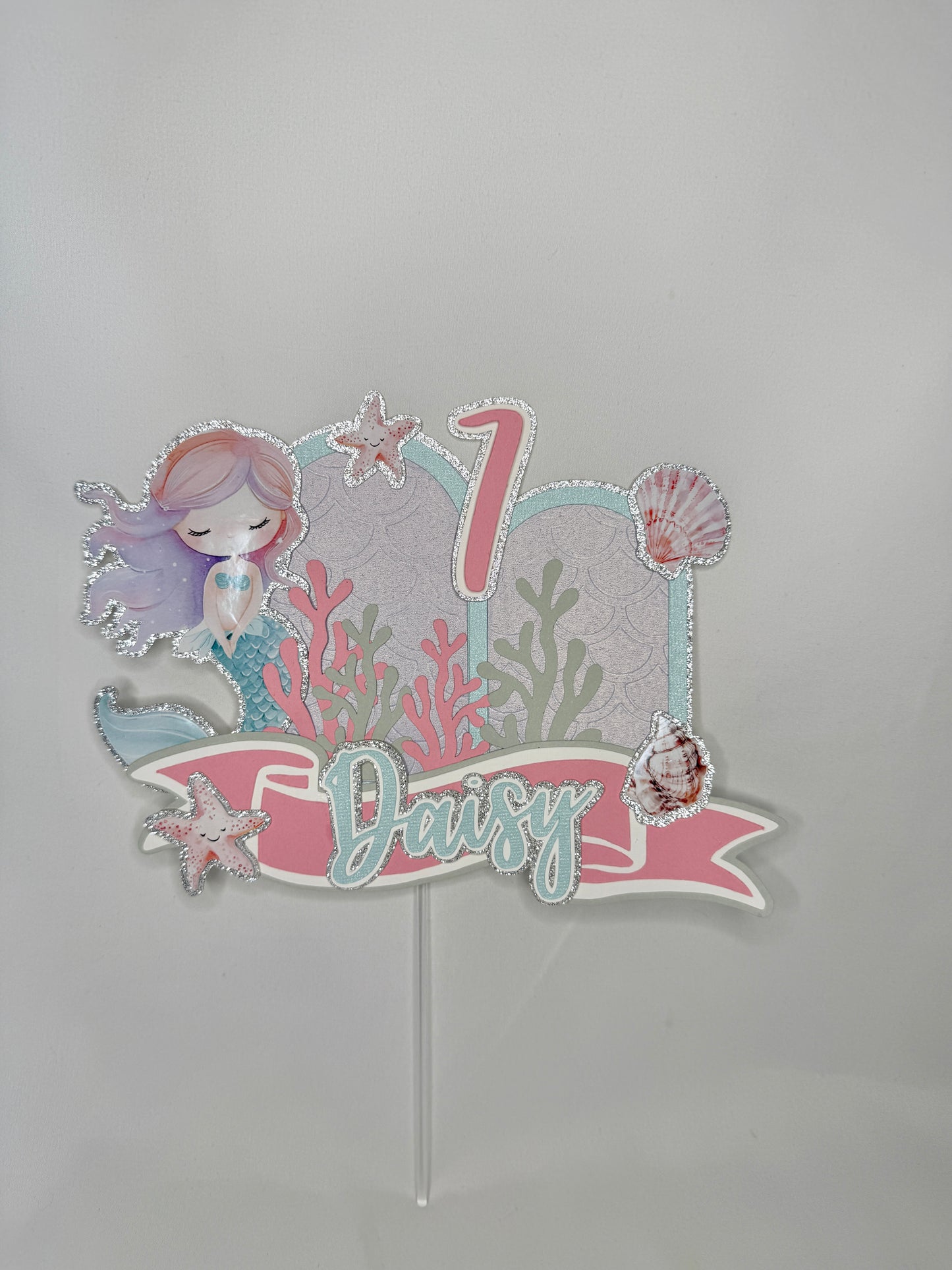 Watercolour Mermaid Cake Topper