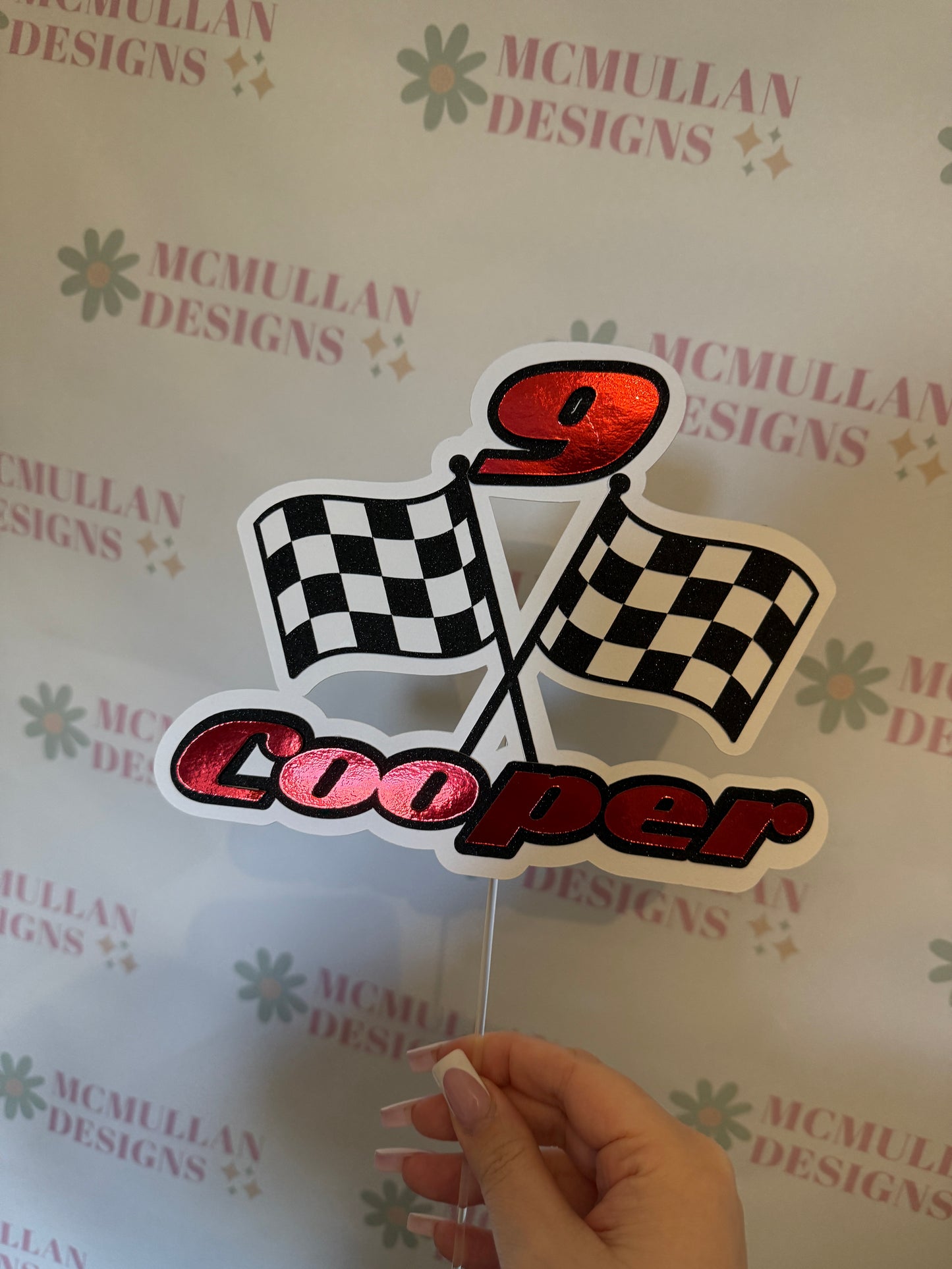 Racing Flag Cake Topper