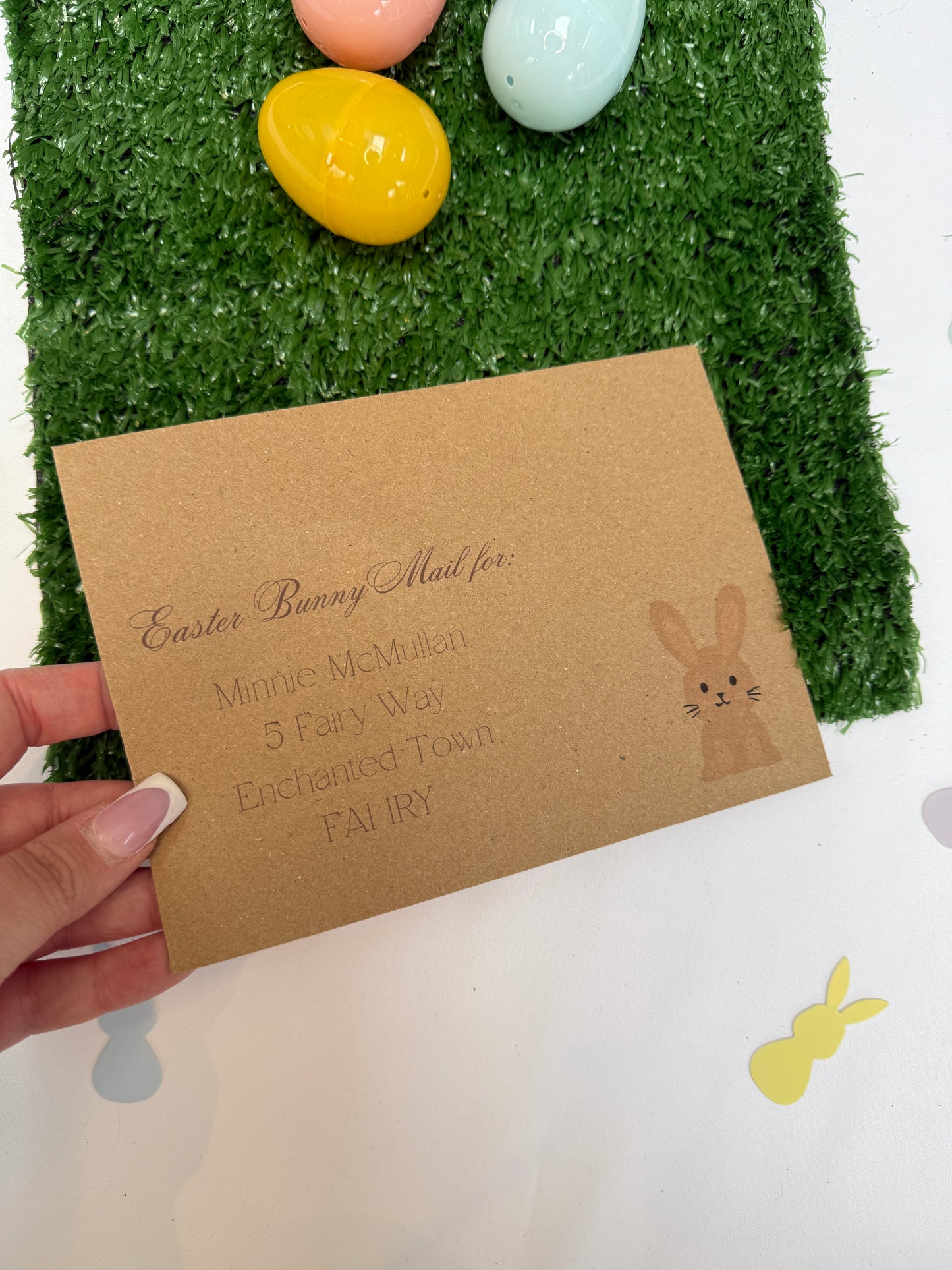 Personalised letter from The Easter Bunny asking the child to give up the dummy.