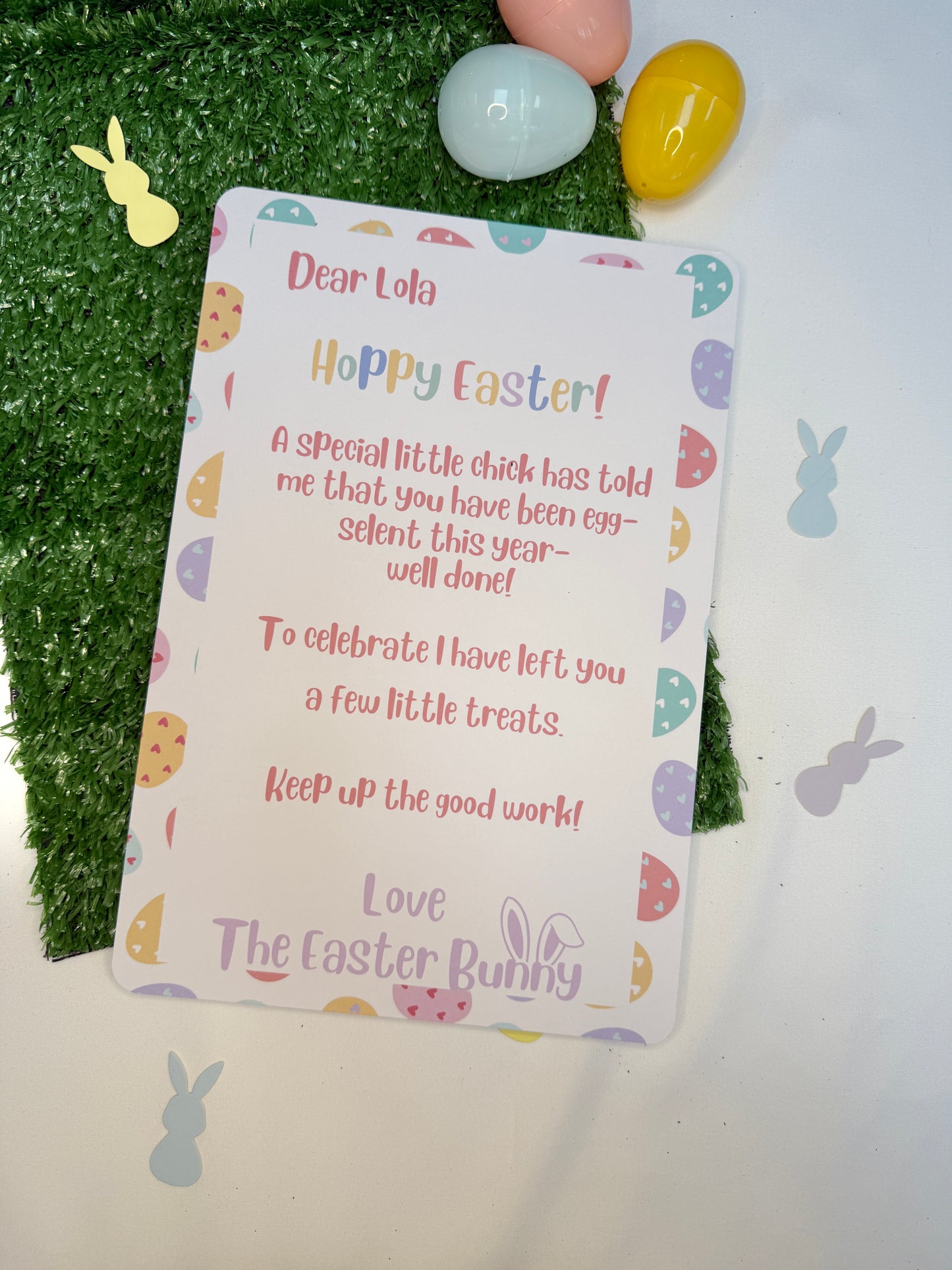 Personalised White A4 Letter From The Easter Bunny