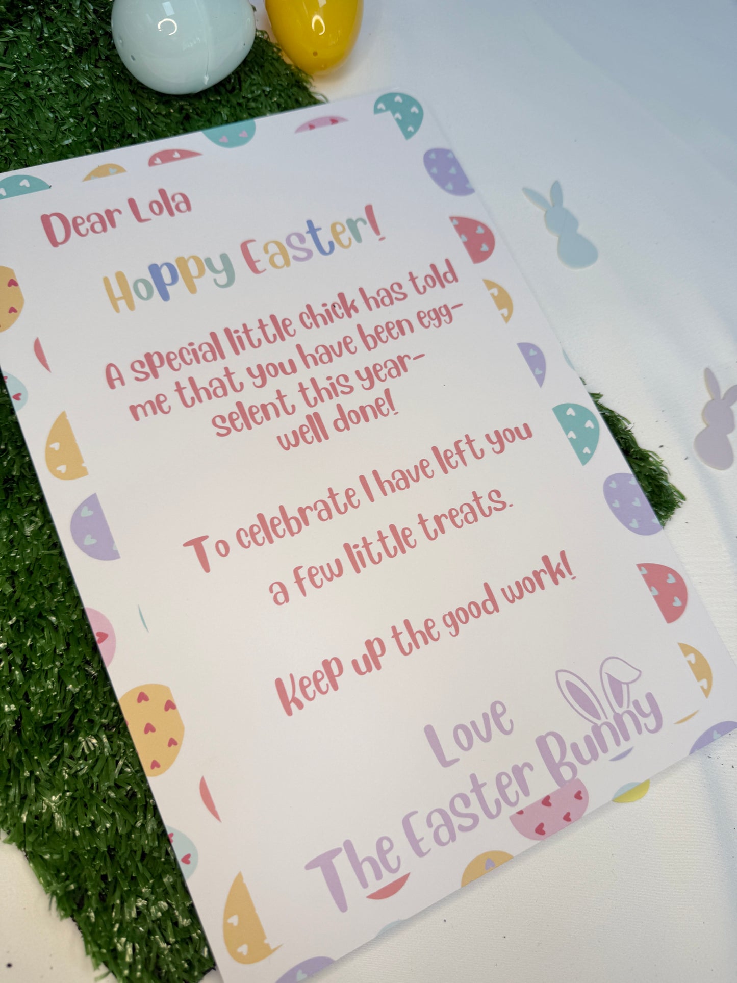 Personalised White A4 Letter From The Easter Bunny