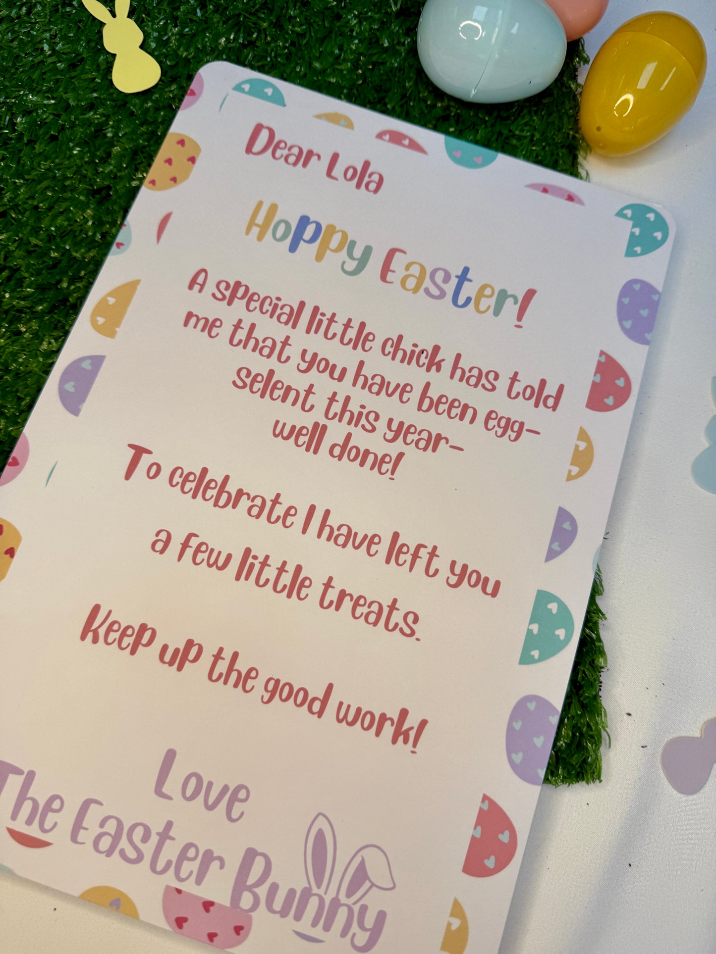 Personalised White A4 Letter From The Easter Bunny