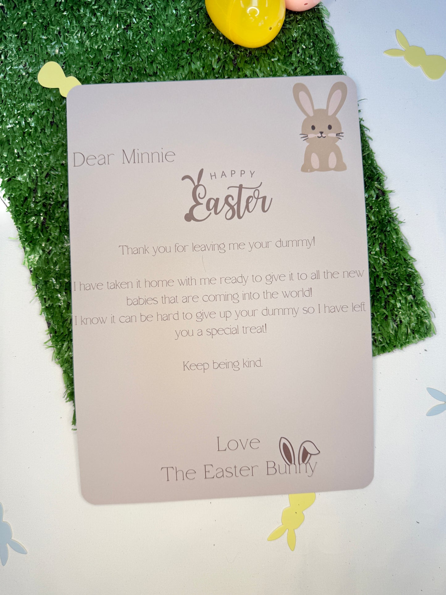 Personalised Beige Dummy Letter, A4 Letter From The Easter Bunny