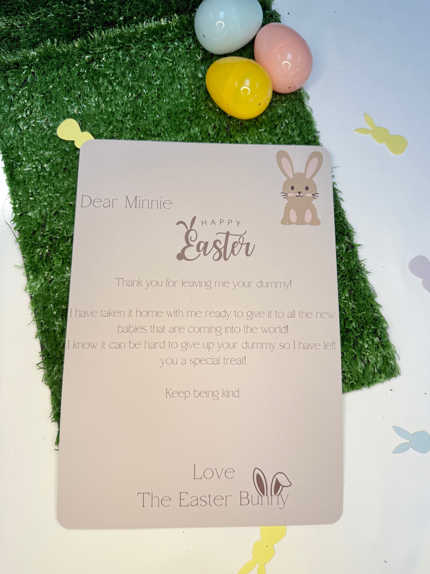 Personalised Beige Dummy Letter, A4 Letter From The Easter Bunny