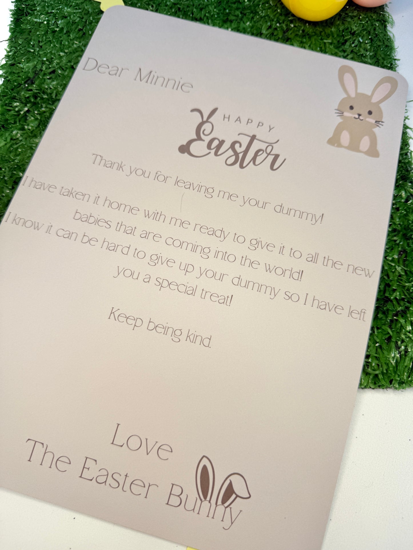 Personalised Beige Dummy Letter, A4 Letter From The Easter Bunny