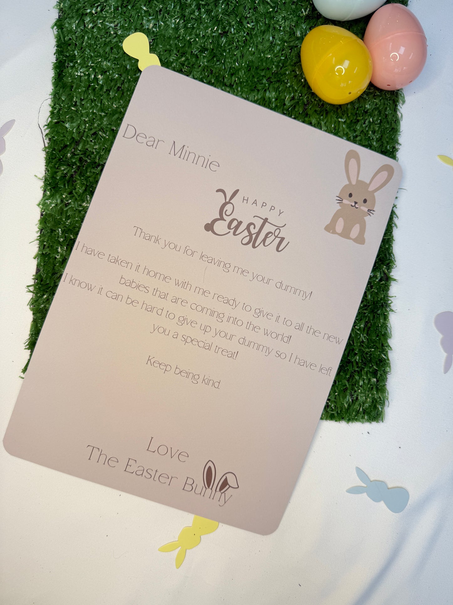 Personalised Beige Dummy Letter, A4 Letter From The Easter Bunny