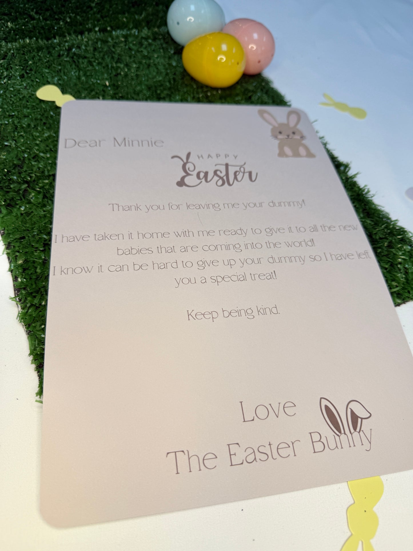 Personalised Beige Dummy Letter, A4 Letter From The Easter Bunny