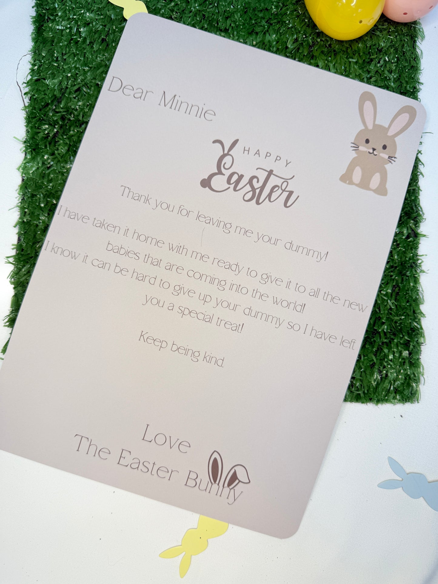 Personalised Beige Dummy Letter, A4 Letter From The Easter Bunny