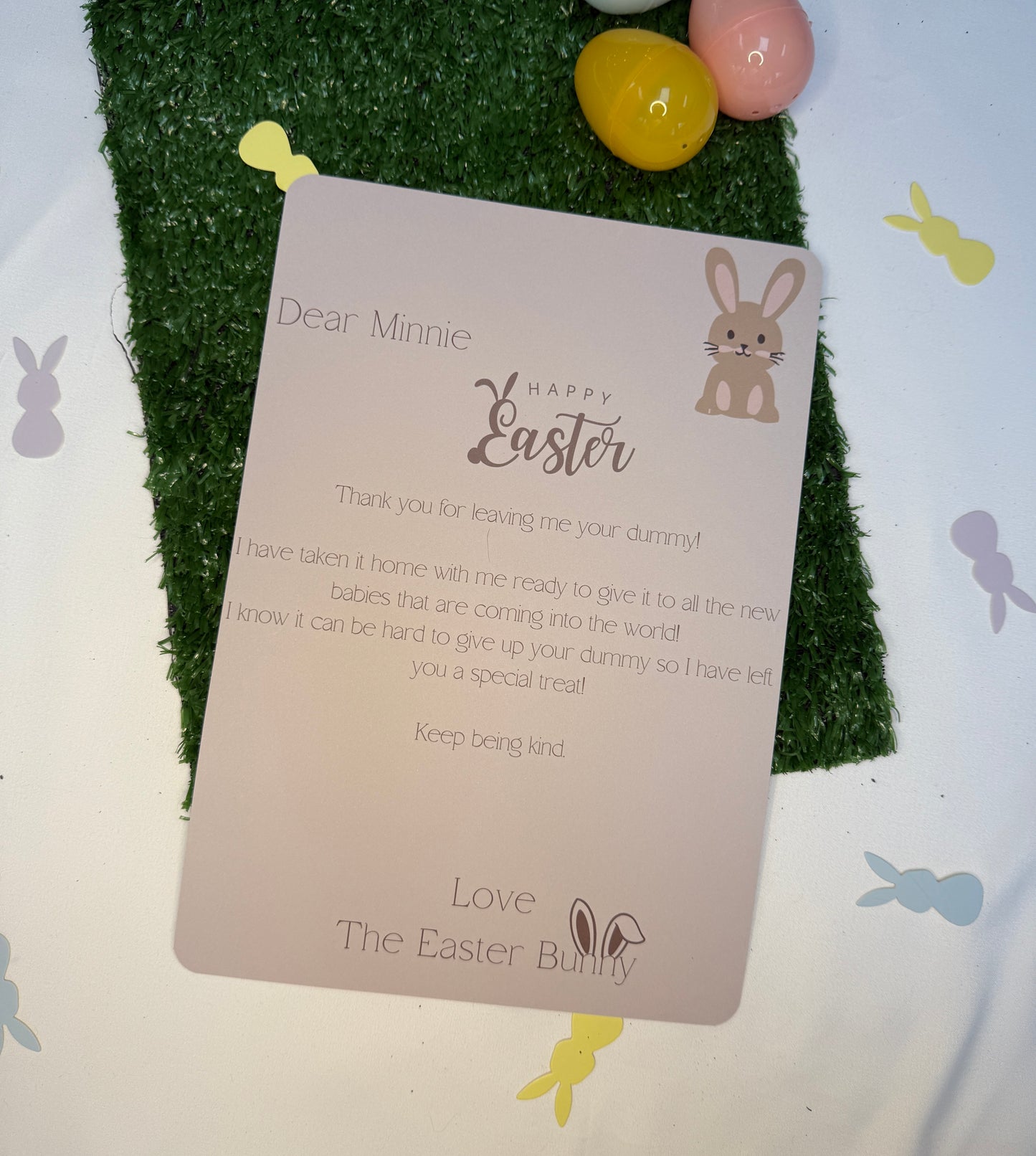 Personalised Beige Dummy Letter, A4 Letter From The Easter Bunny
