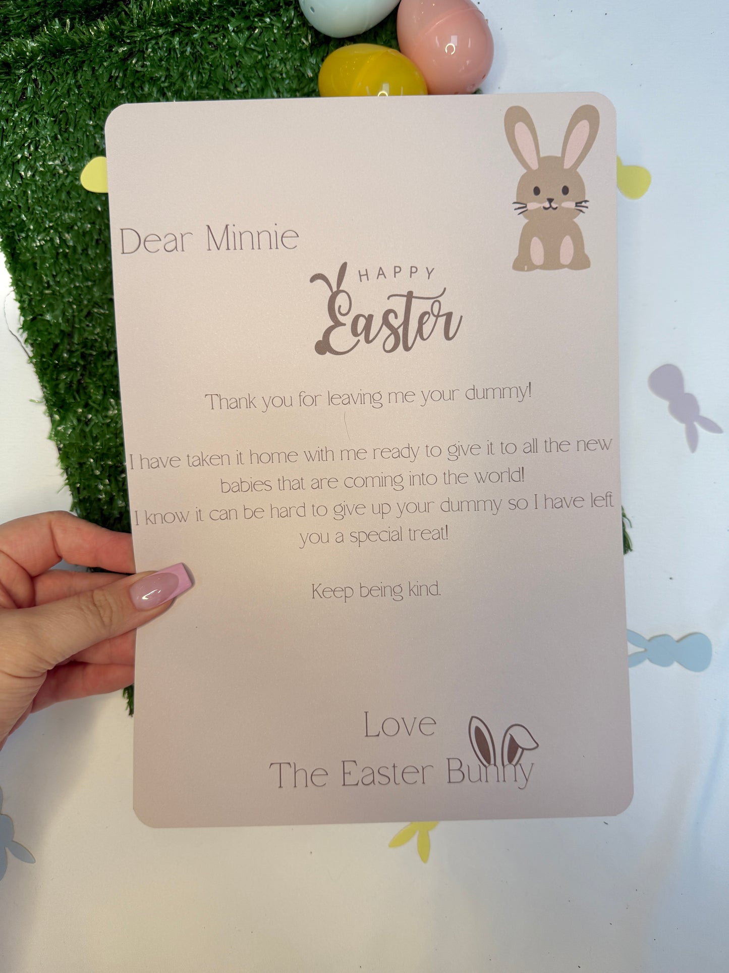 Personalised Beige Dummy Letter, A4 Letter From The Easter Bunny
