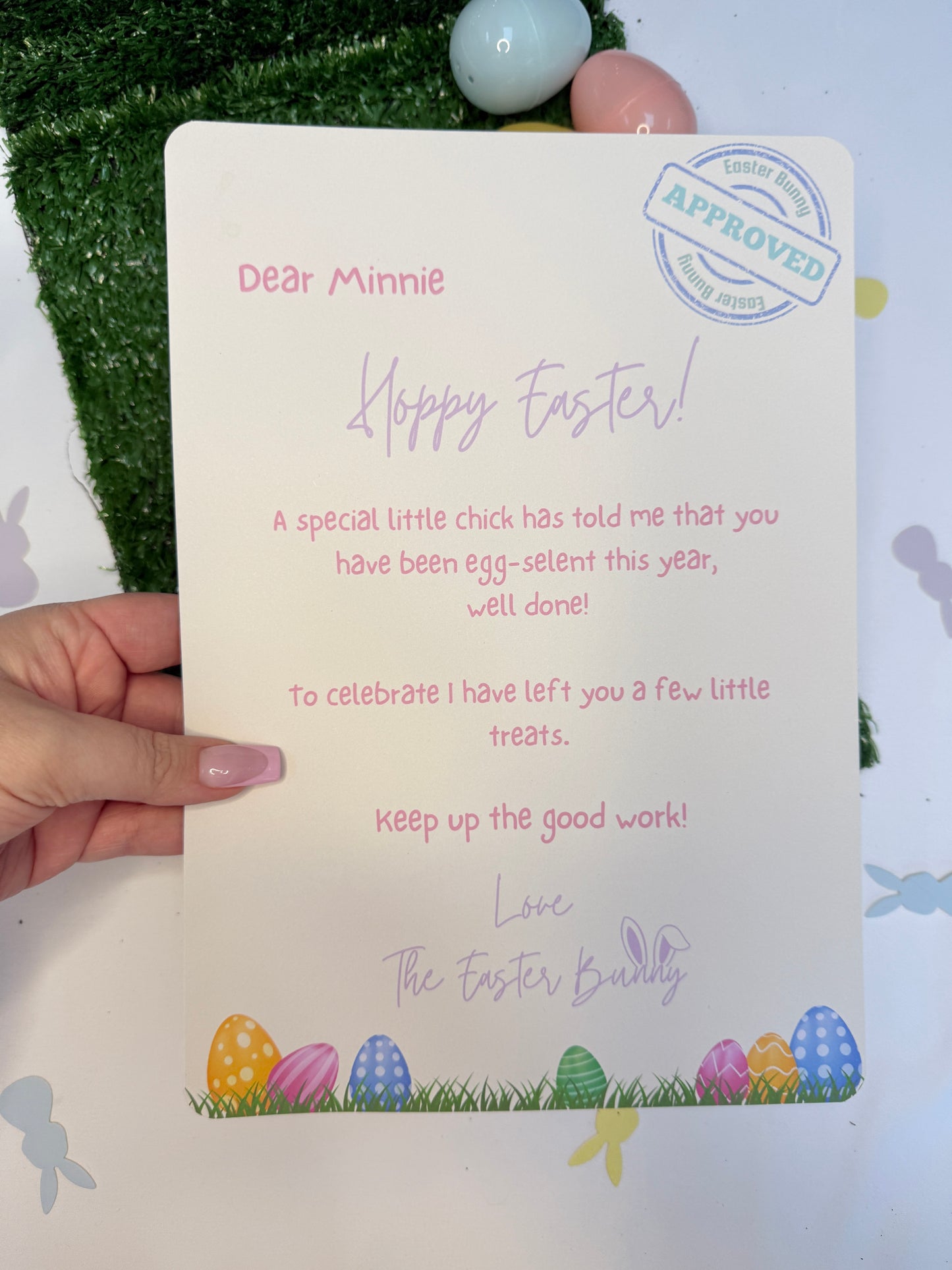 Personalised, Egg A4 Letter, From The Easter Bunny