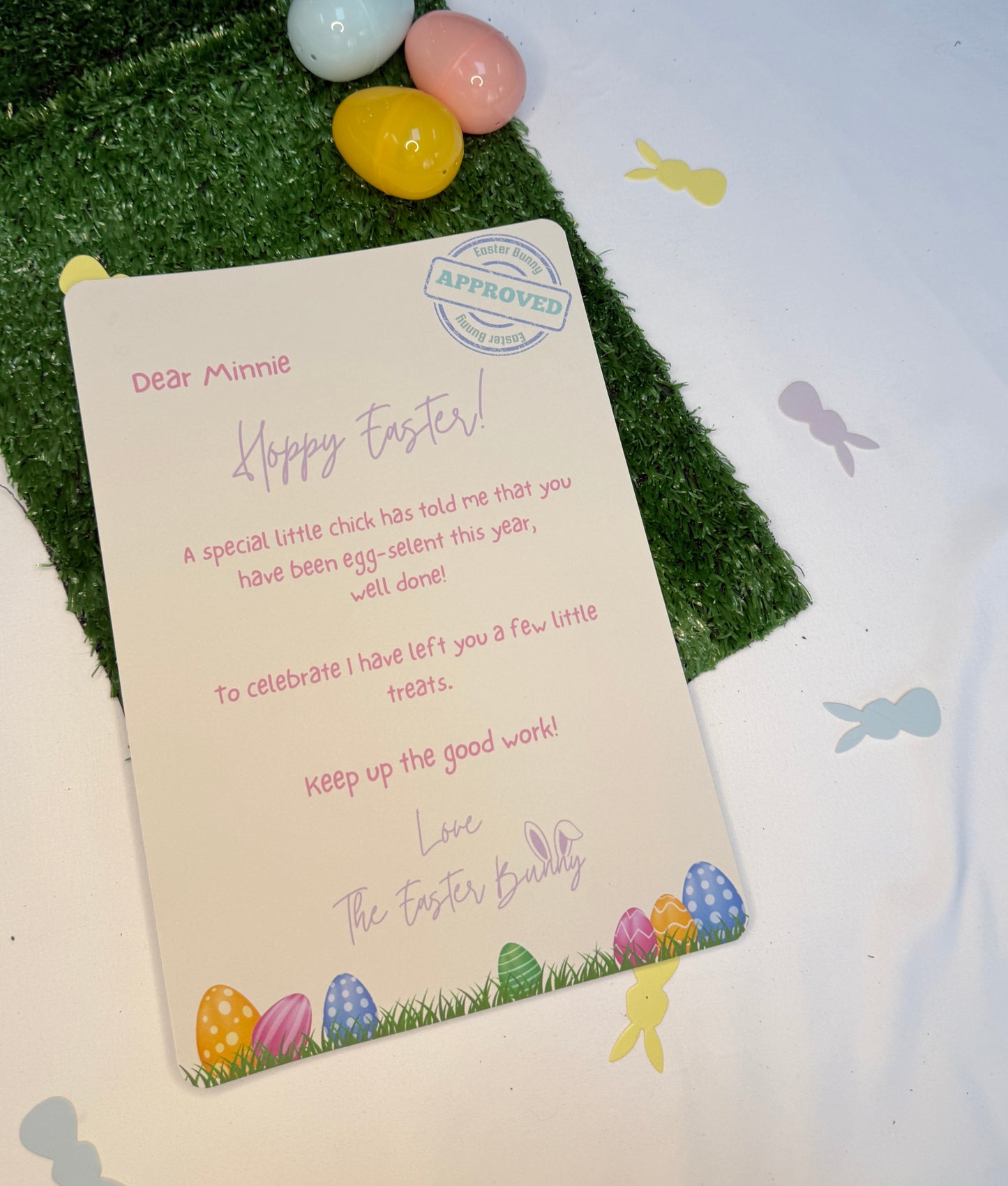 Personalised, Egg A4 Letter, From The Easter Bunny