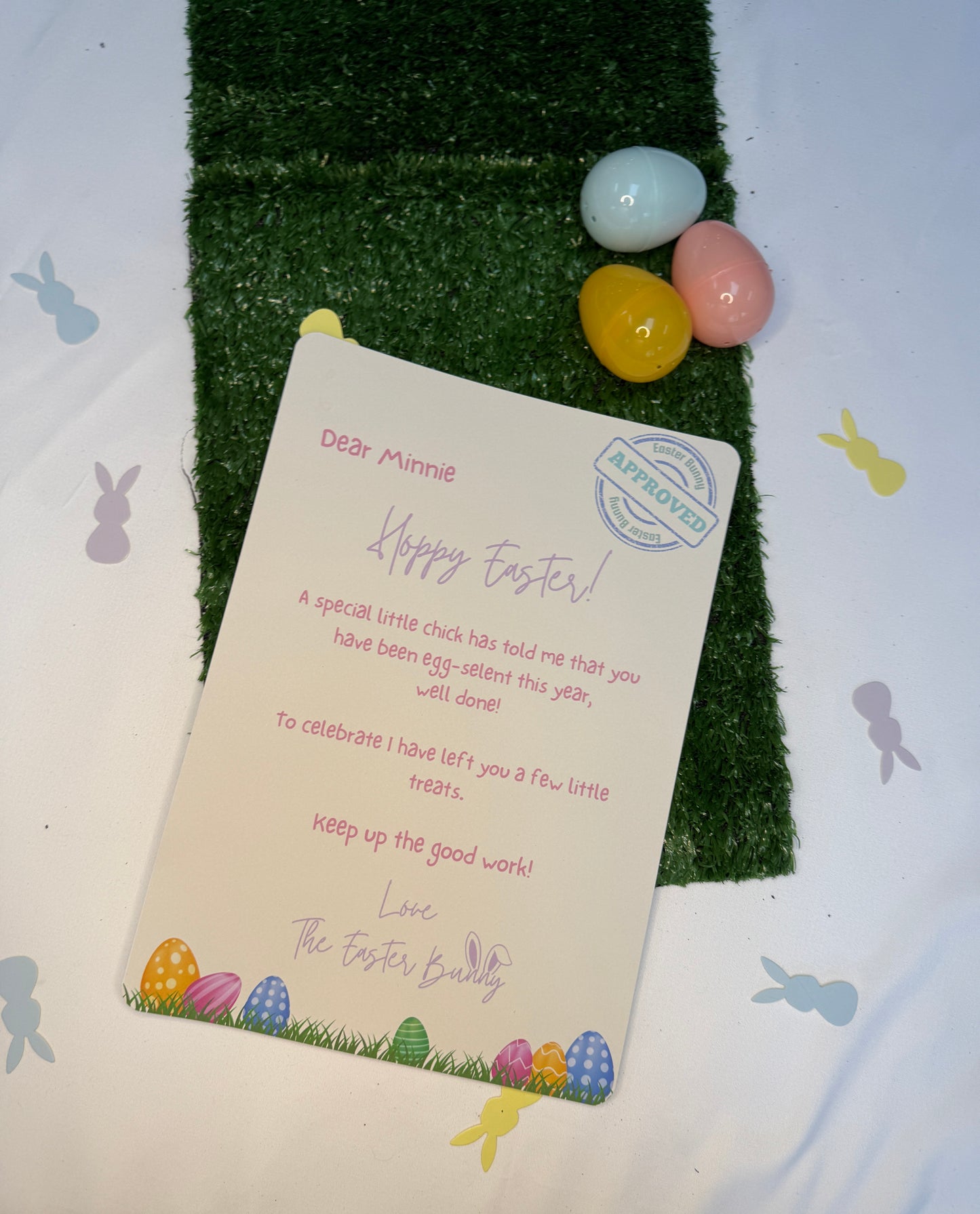 Personalised, Egg A4 Letter, From The Easter Bunny