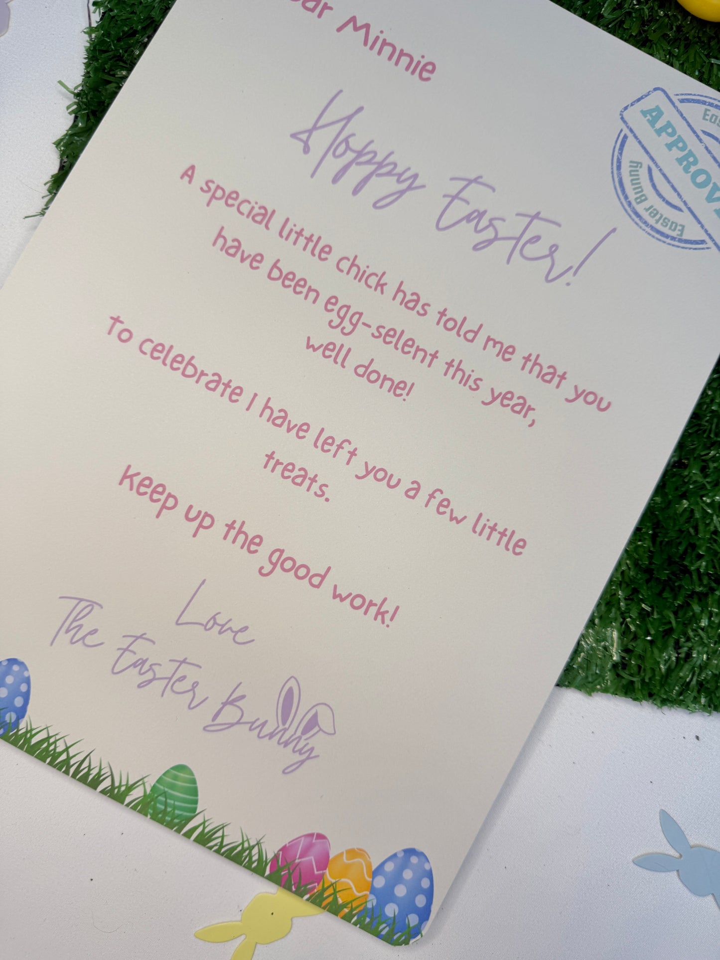 Personalised, Egg A4 Letter, From The Easter Bunny