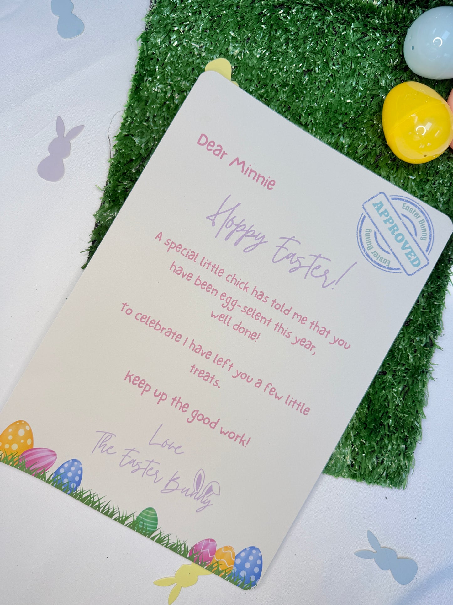 Personalised, Egg A4 Letter, From The Easter Bunny