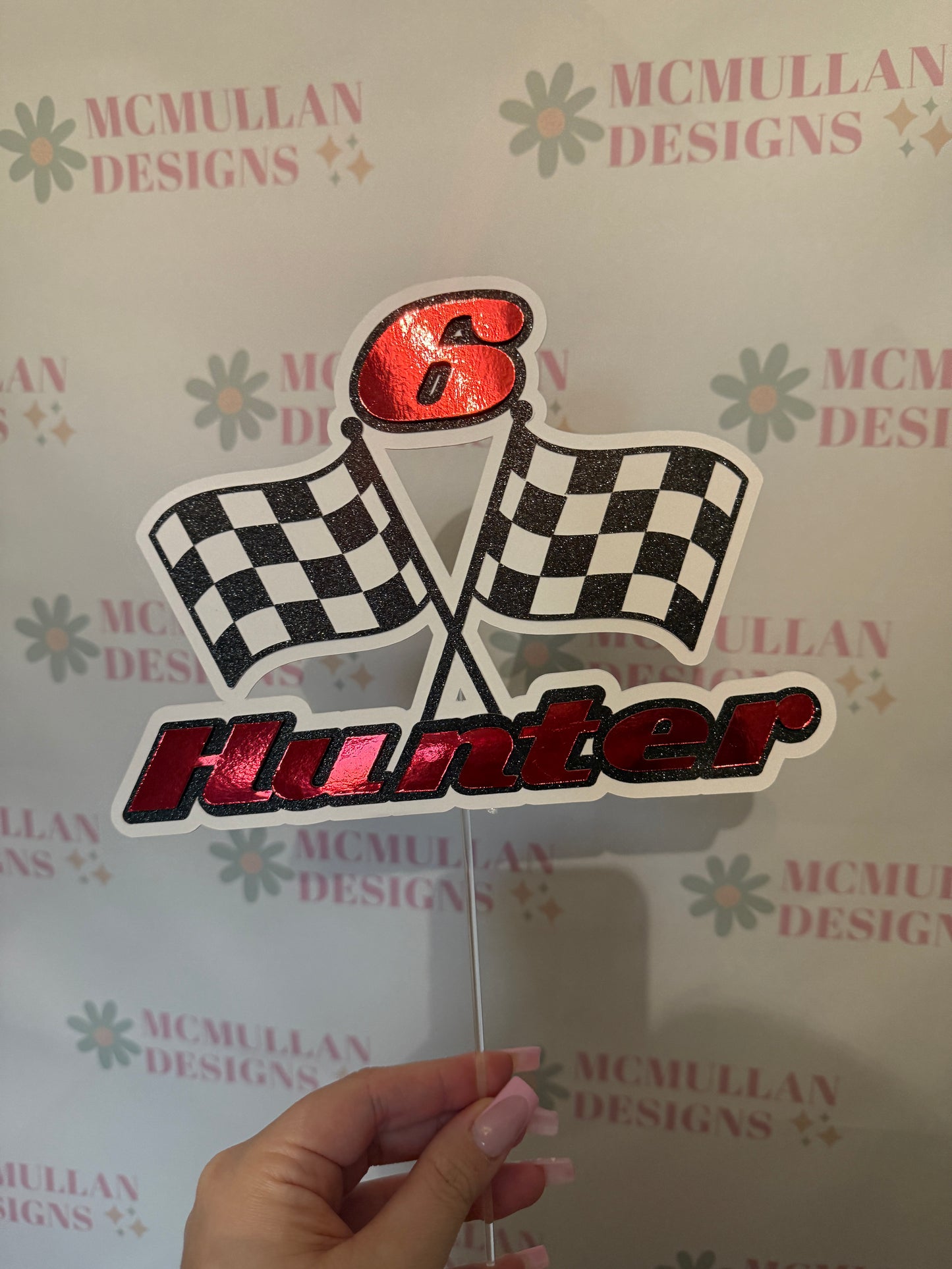 Racing Flag Cake Topper