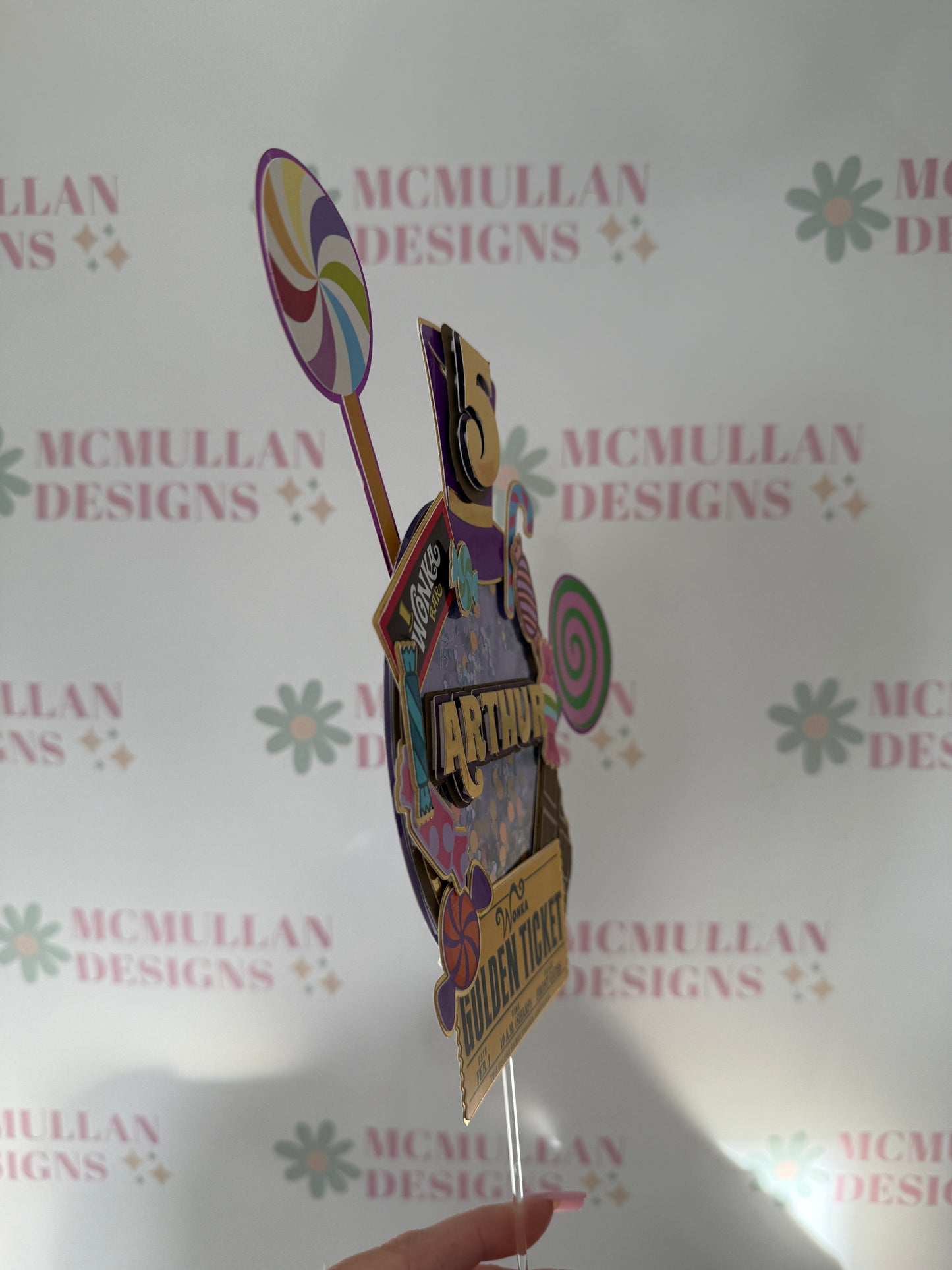 Chocolate Factory Themed Shaker Cake Topper