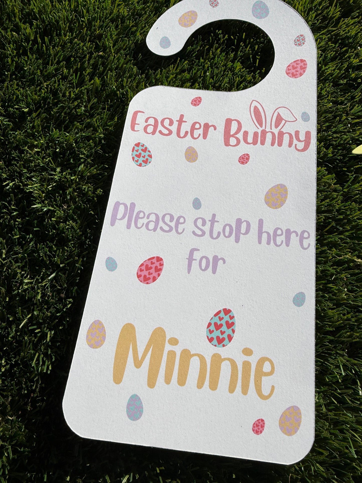 Personalised White Easter Bunny Door Hanger