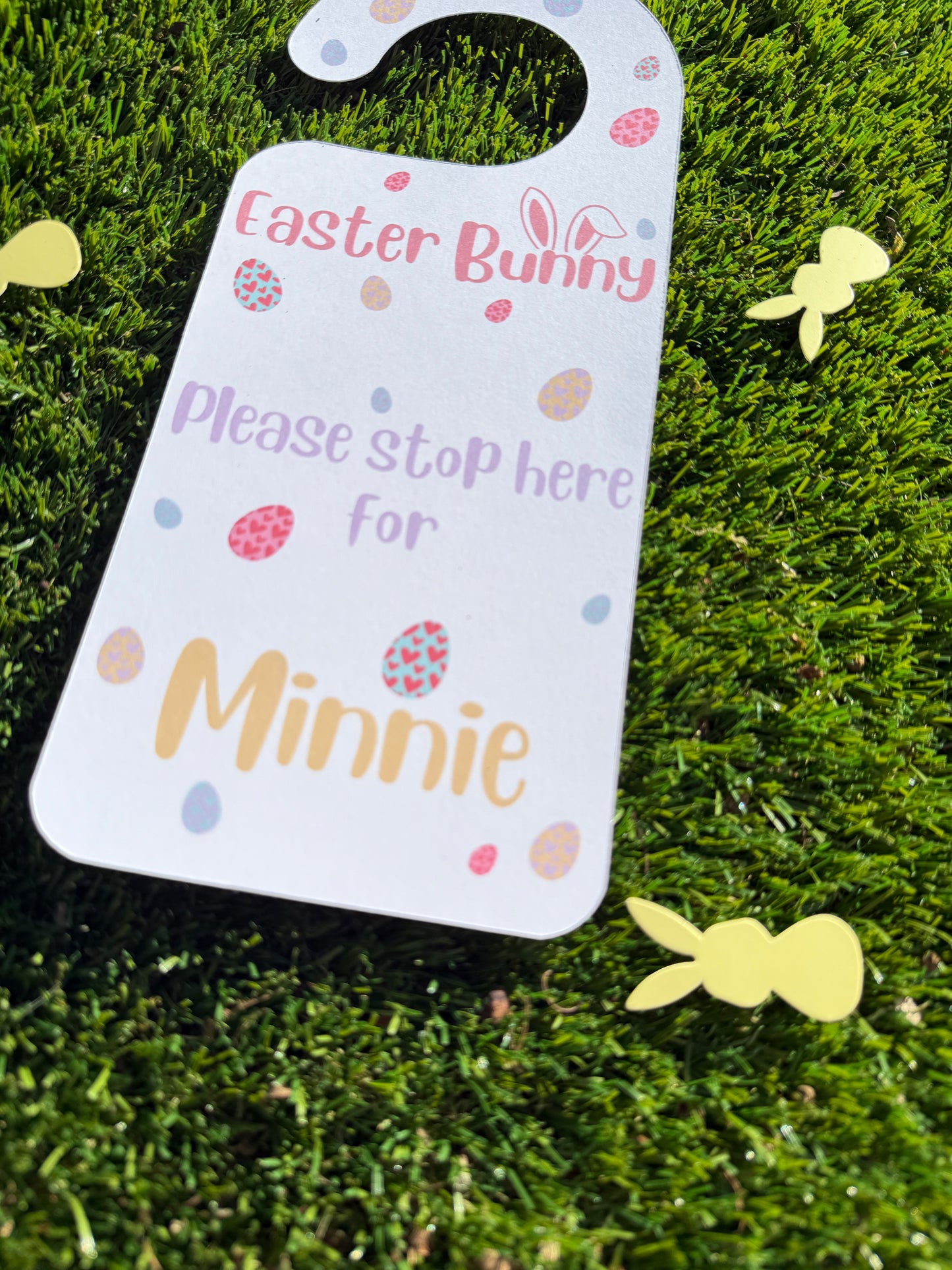 Personalised White Easter Bunny Door Hanger