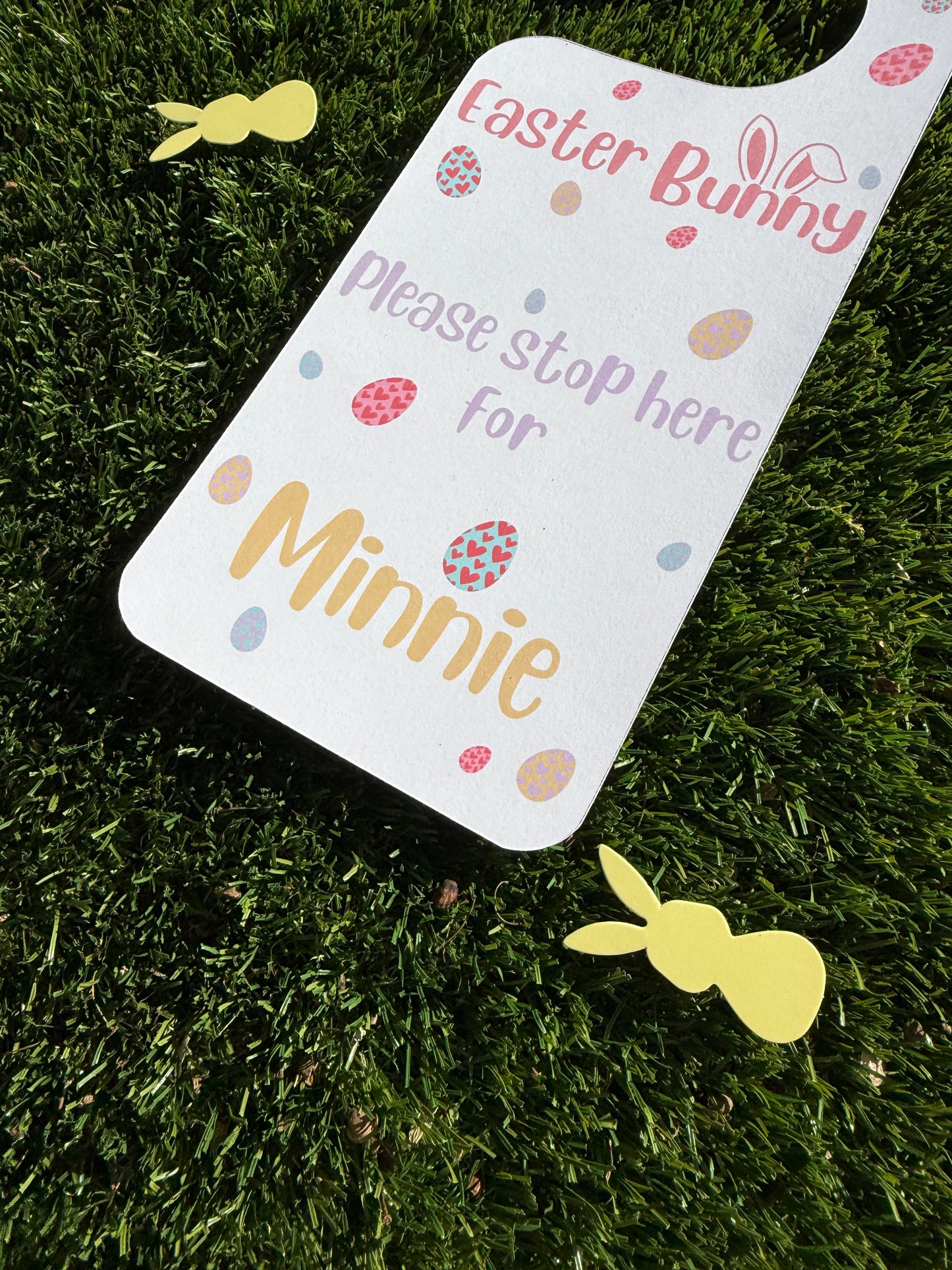 Personalised White Easter Bunny Door Hanger