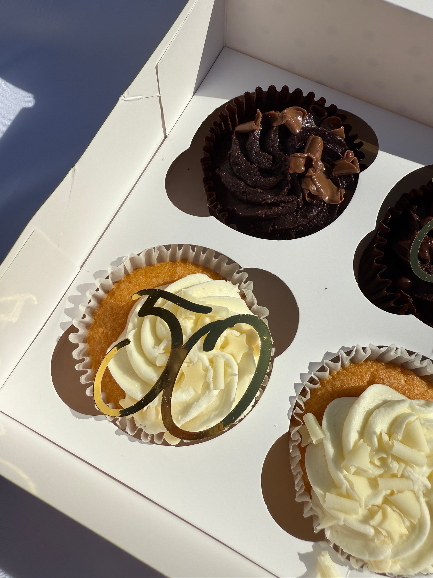 Gold Birthday Age Cupcake Toppers