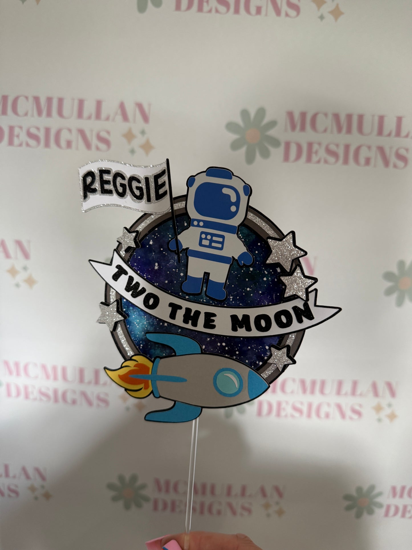 Two The Moon Cake Topper