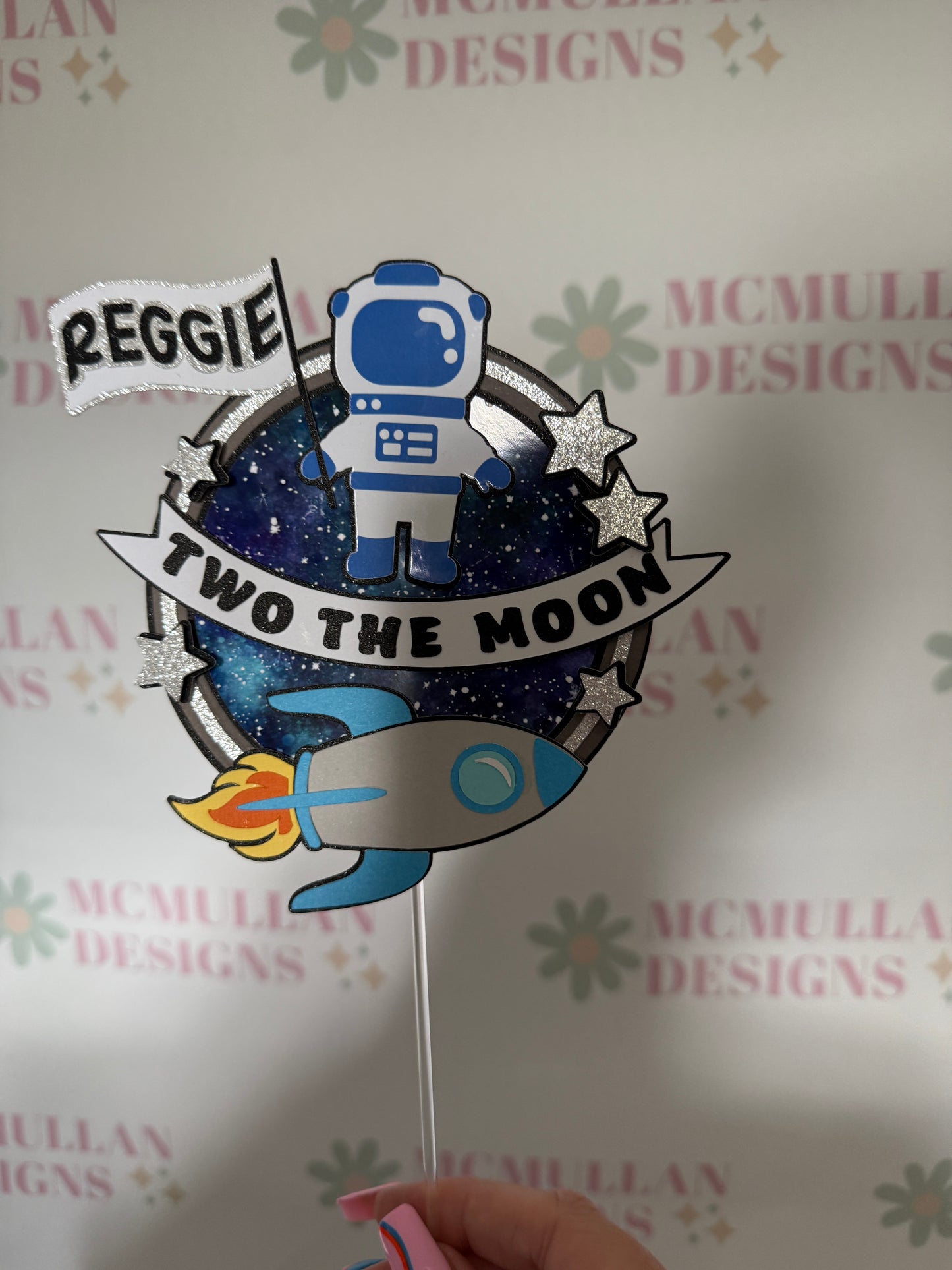 Two The Moon Cake Topper