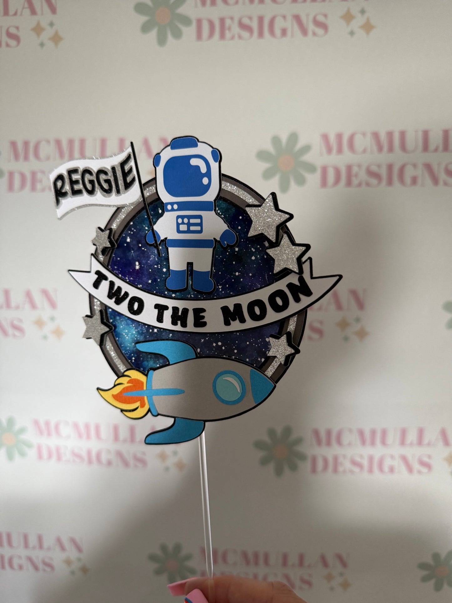 Two The Moon Cake Topper