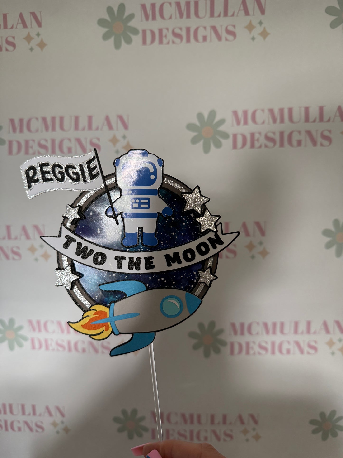 Two The Moon Cake Topper