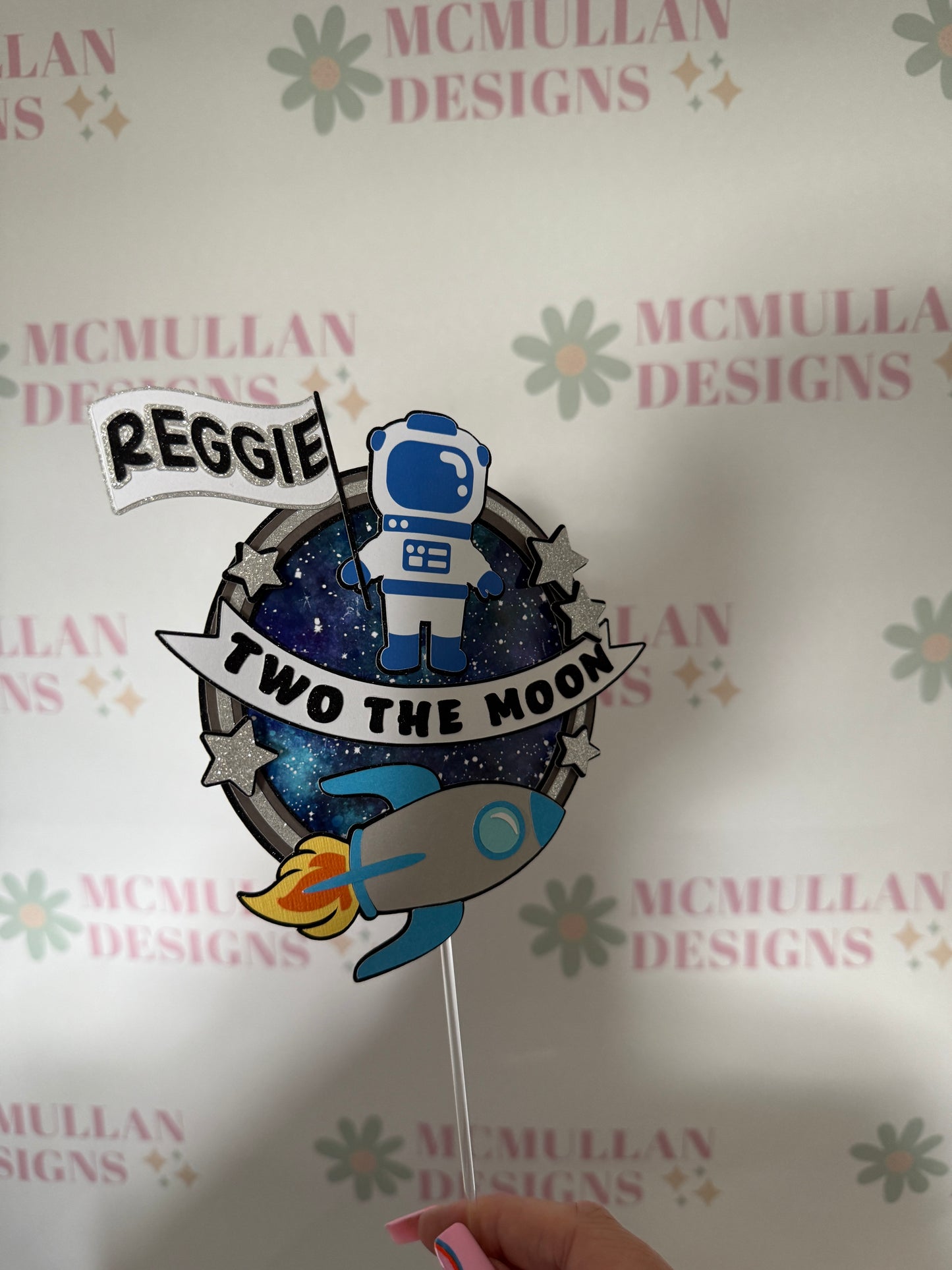Two The Moon Cake Topper