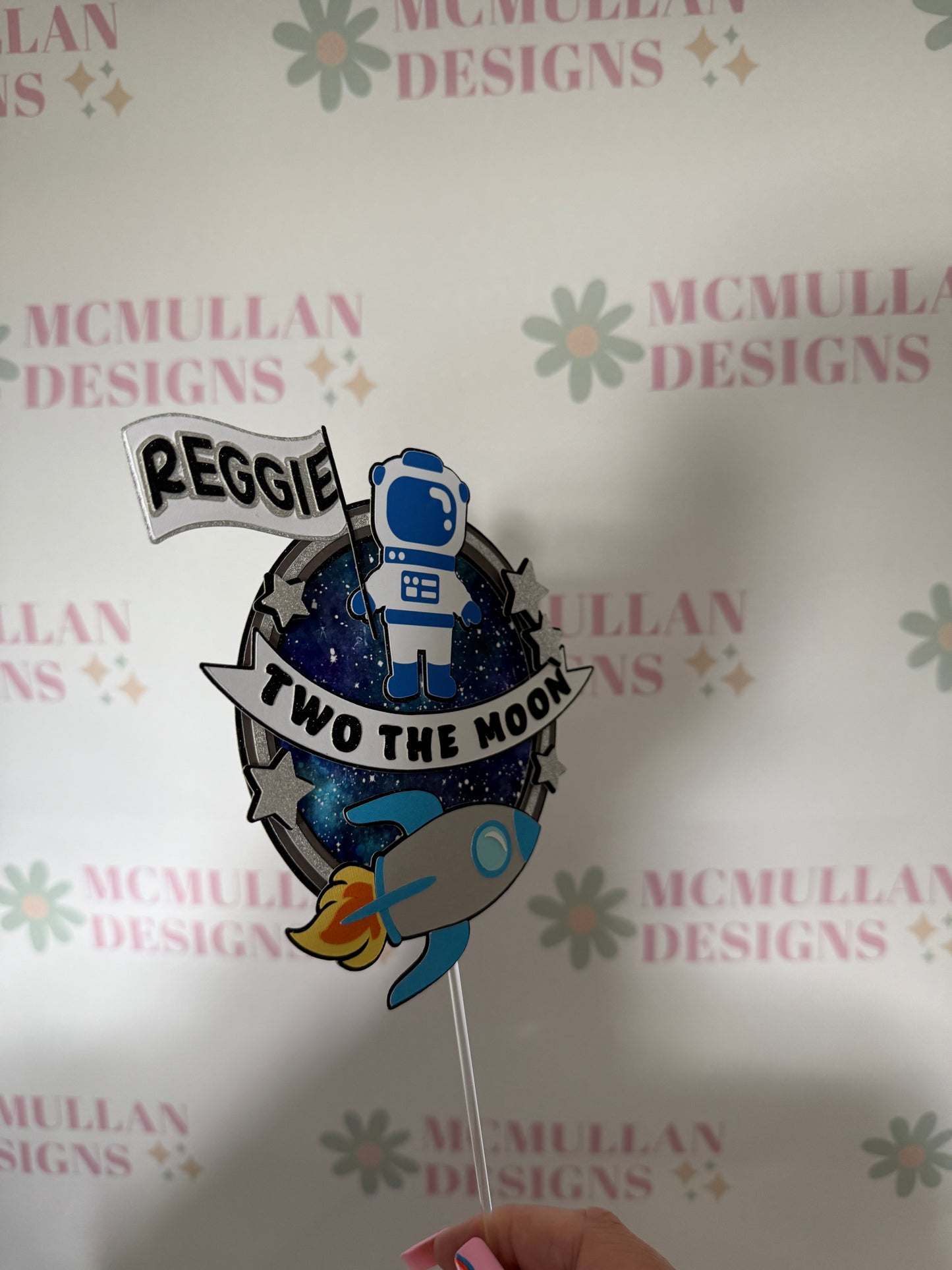 Two The Moon Cake Topper