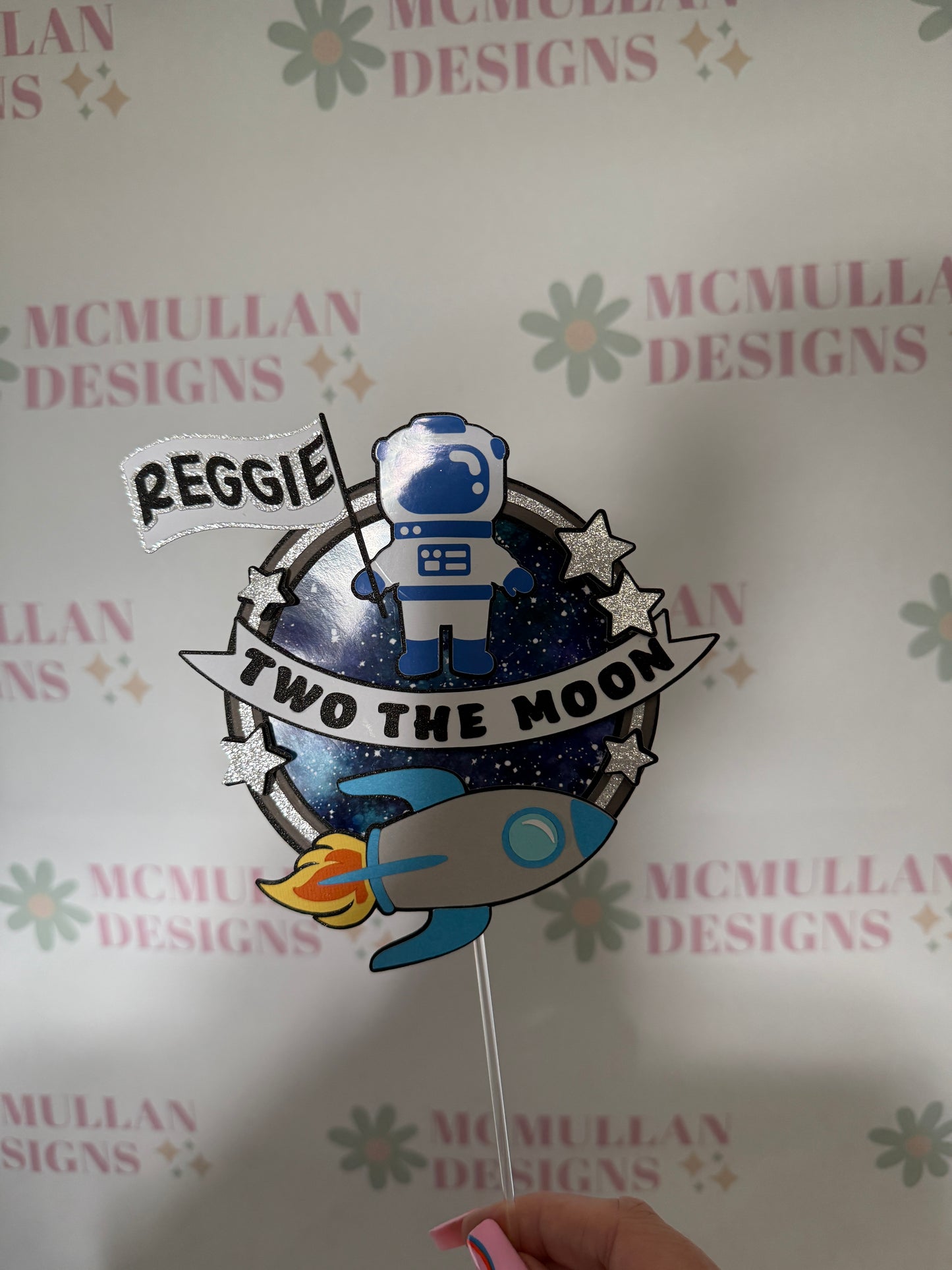 Two The Moon Cake Topper