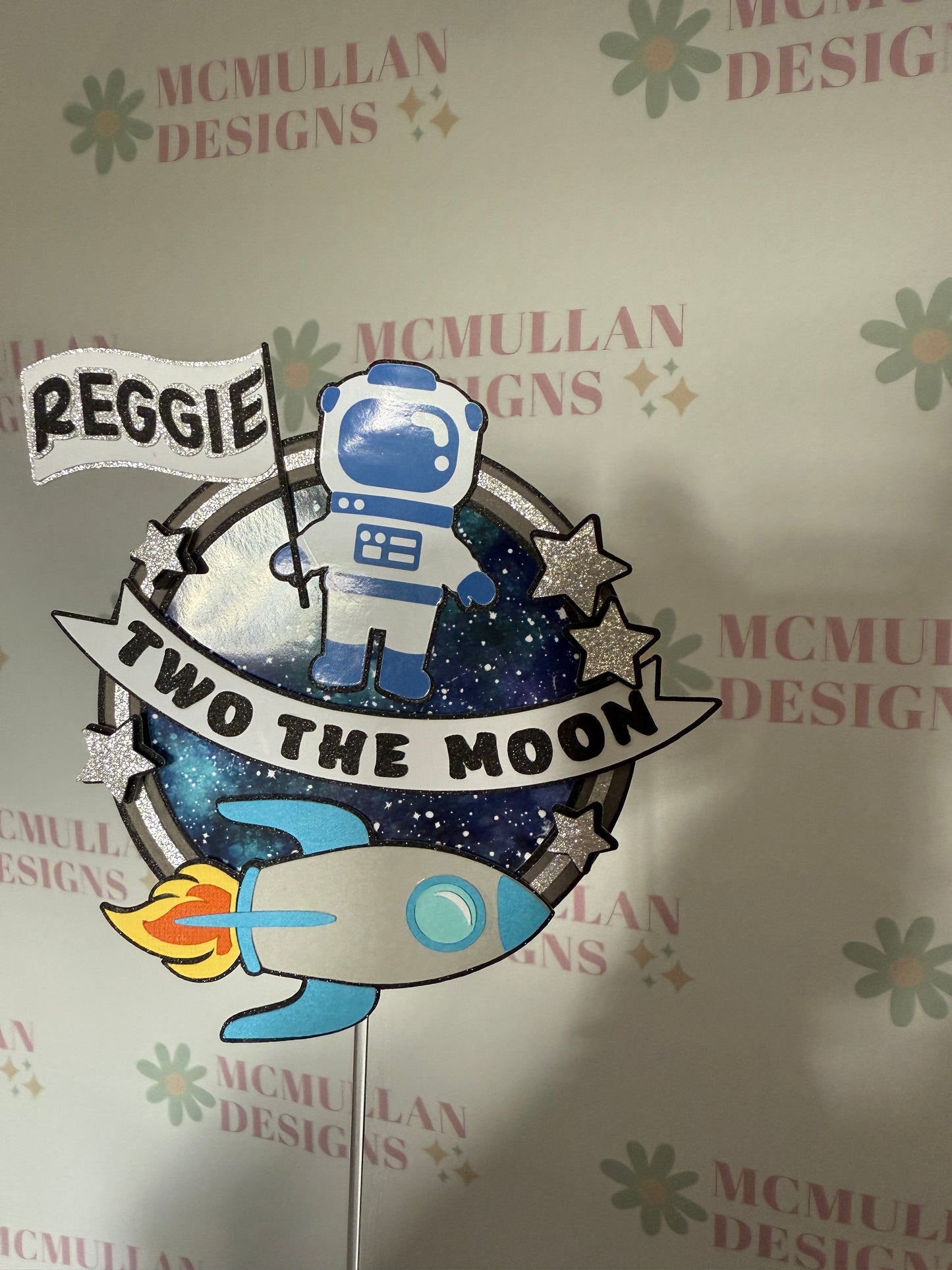 Two The Moon Cake Topper