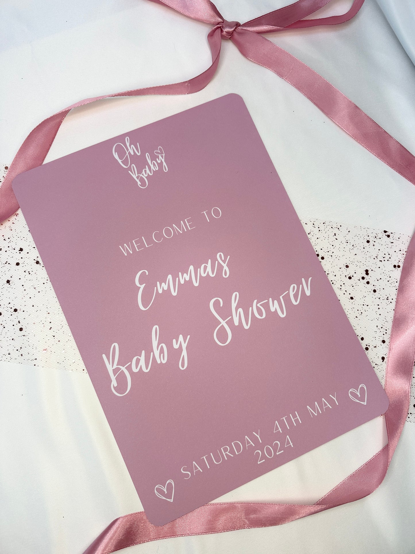 A4 Pink Welcome Sign