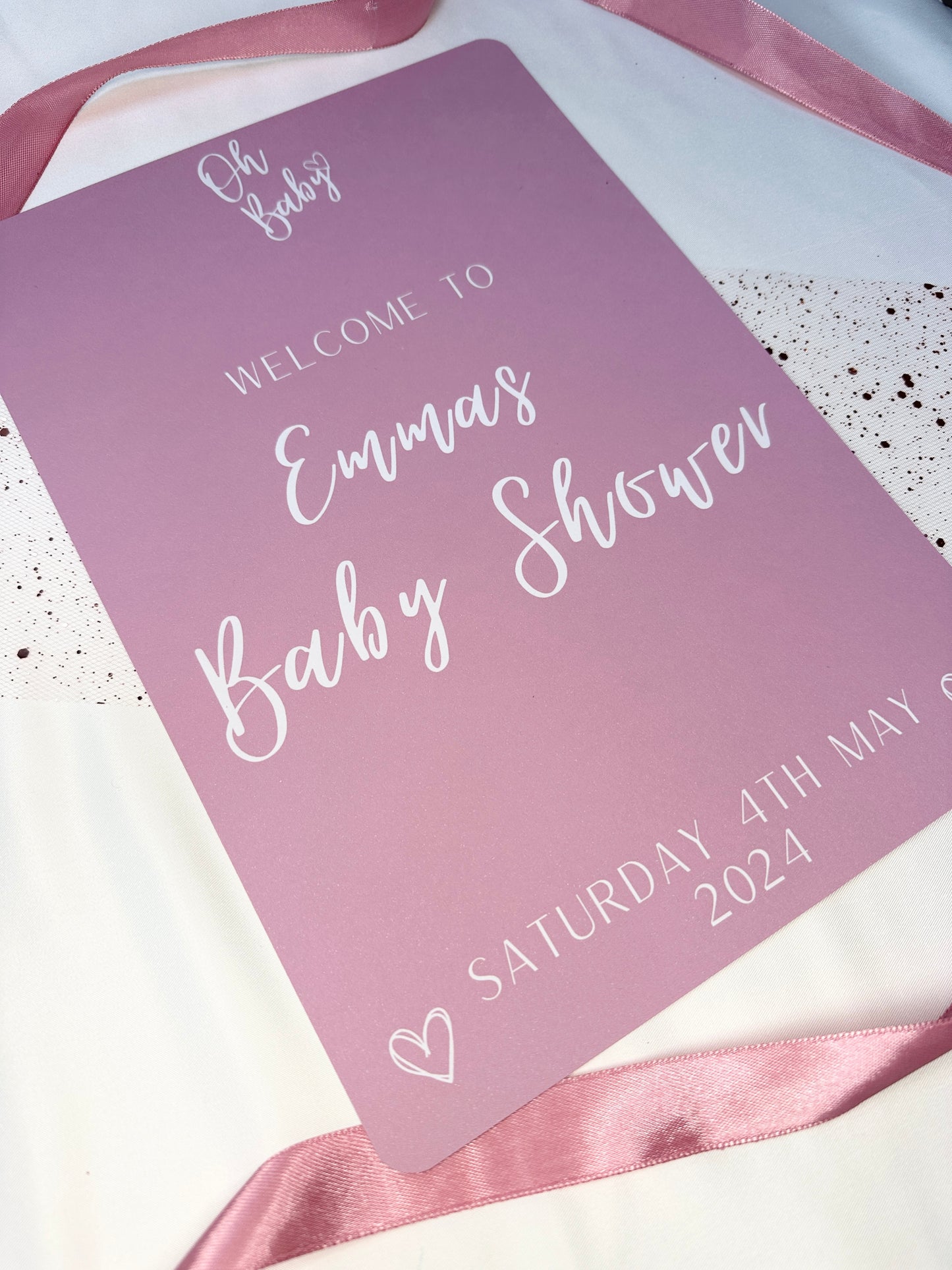 A4 Pink Welcome Sign