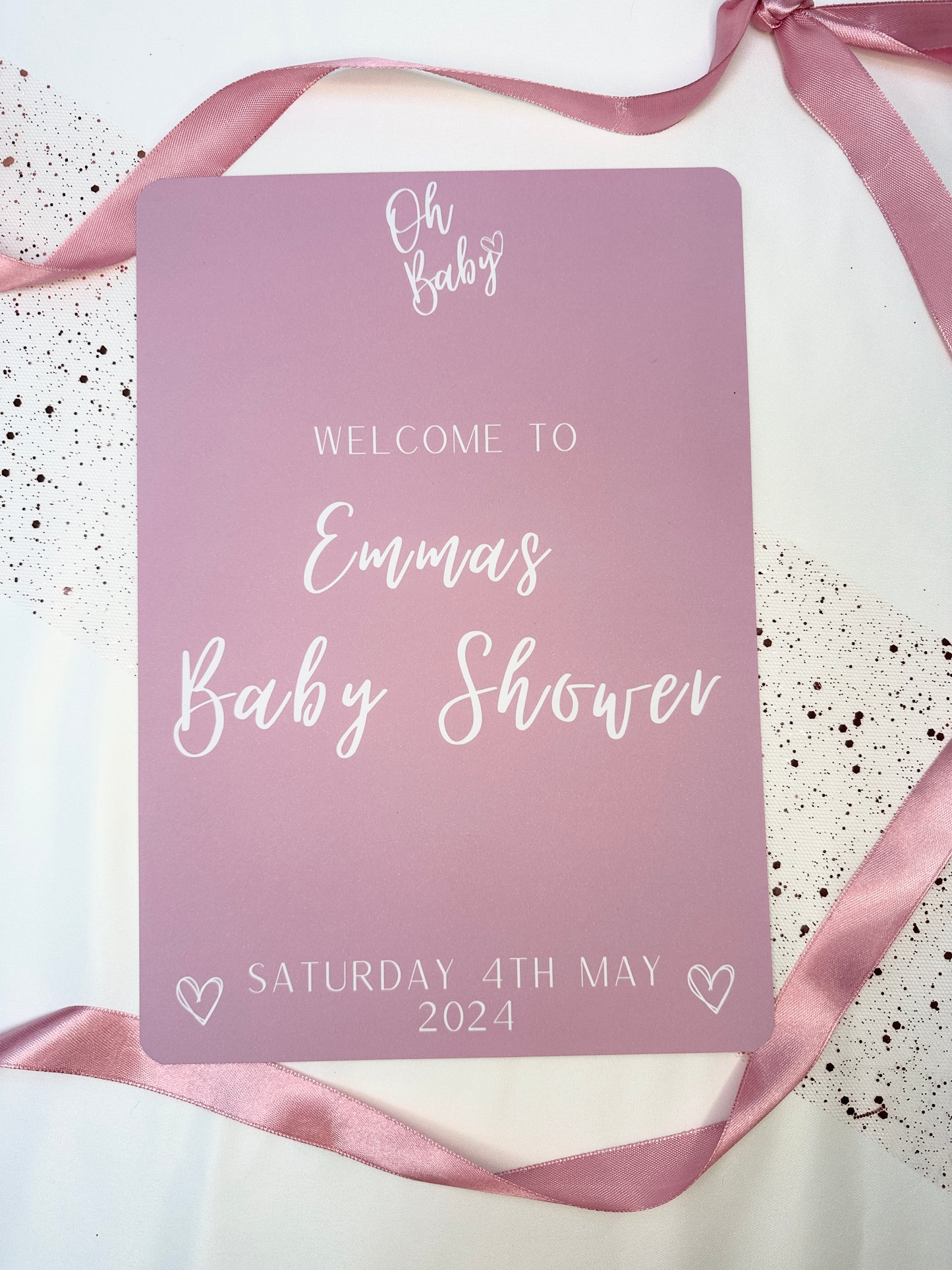 A4 Pink Welcome Sign