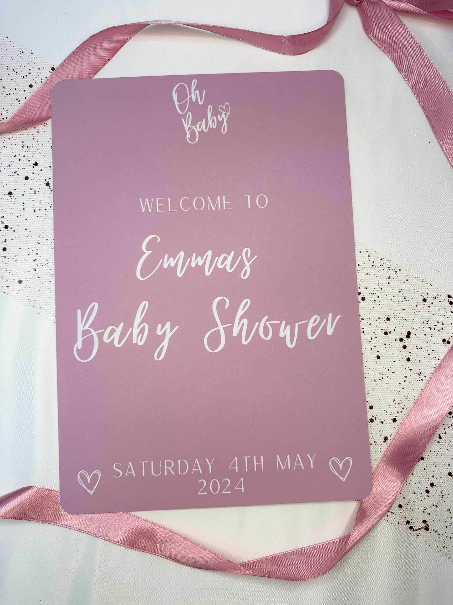 A4 Pink Welcome Sign