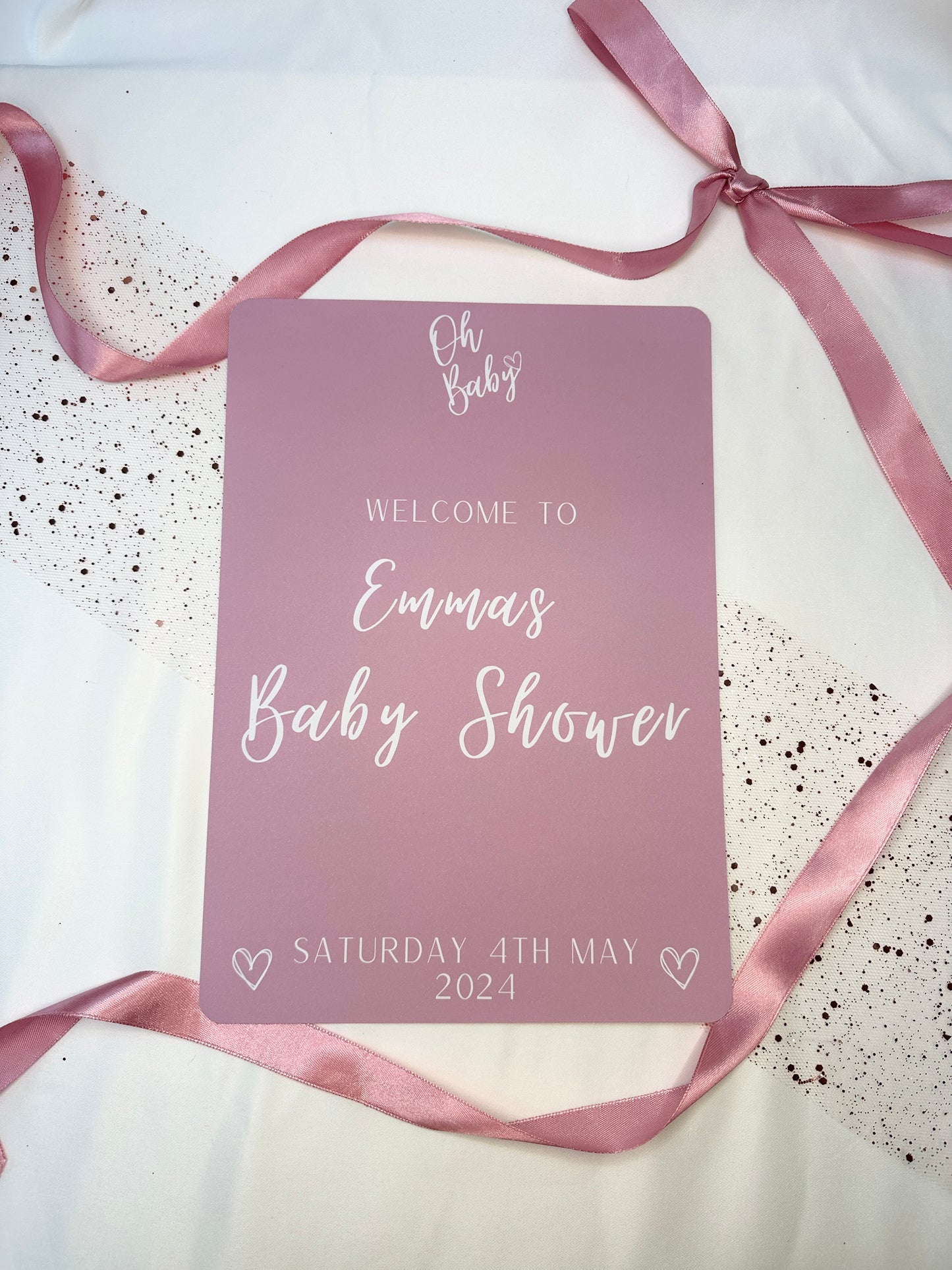 A4 Pink Welcome Sign