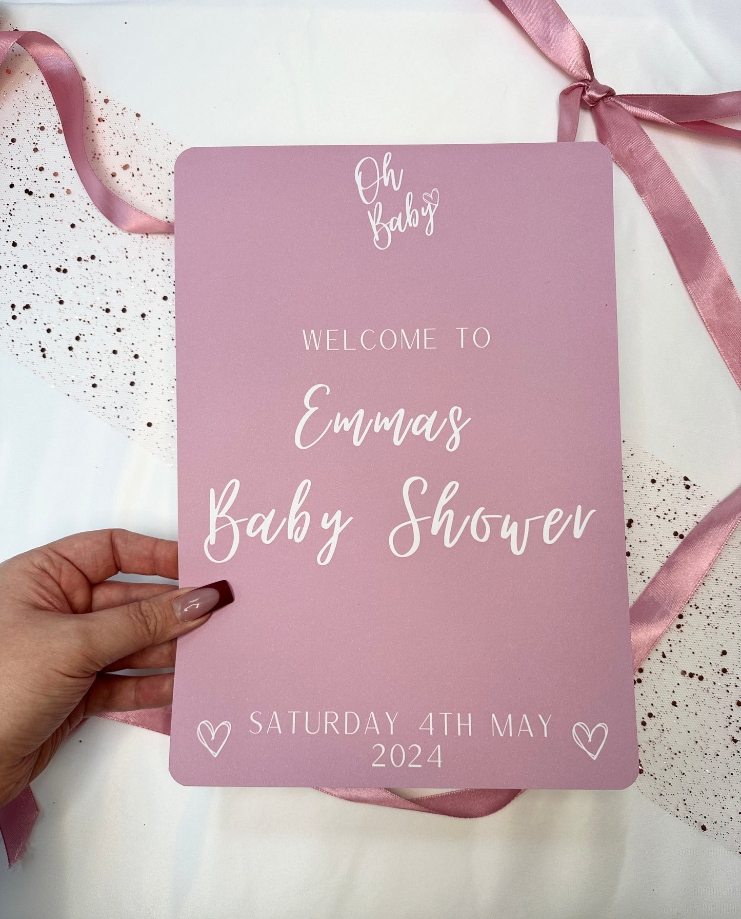 A4 Pink Welcome Sign