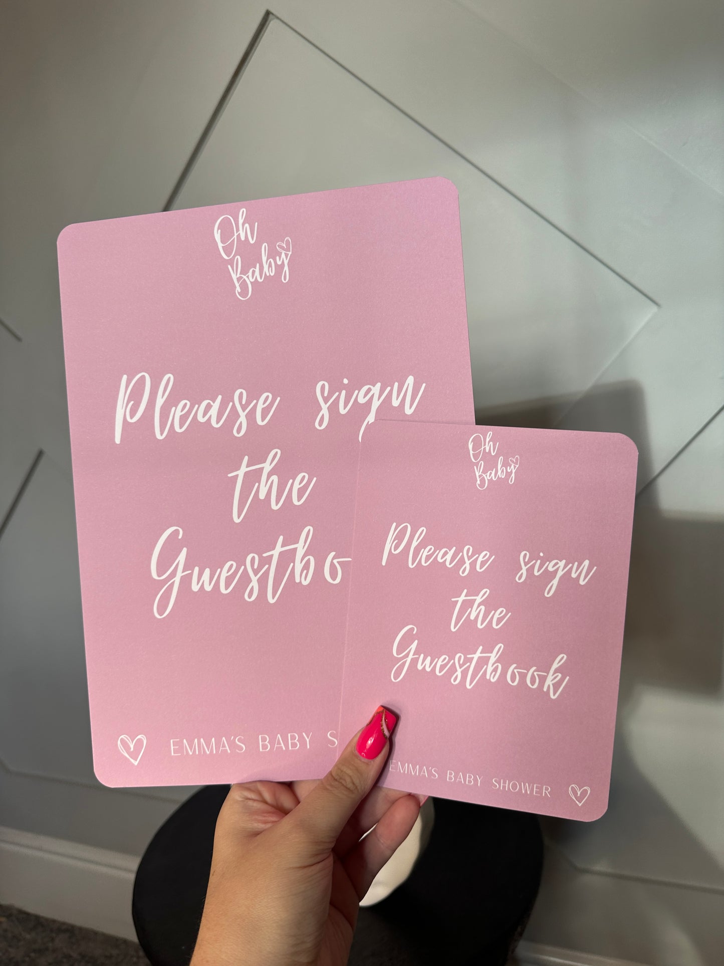 Pink A4 Guestbook Sign