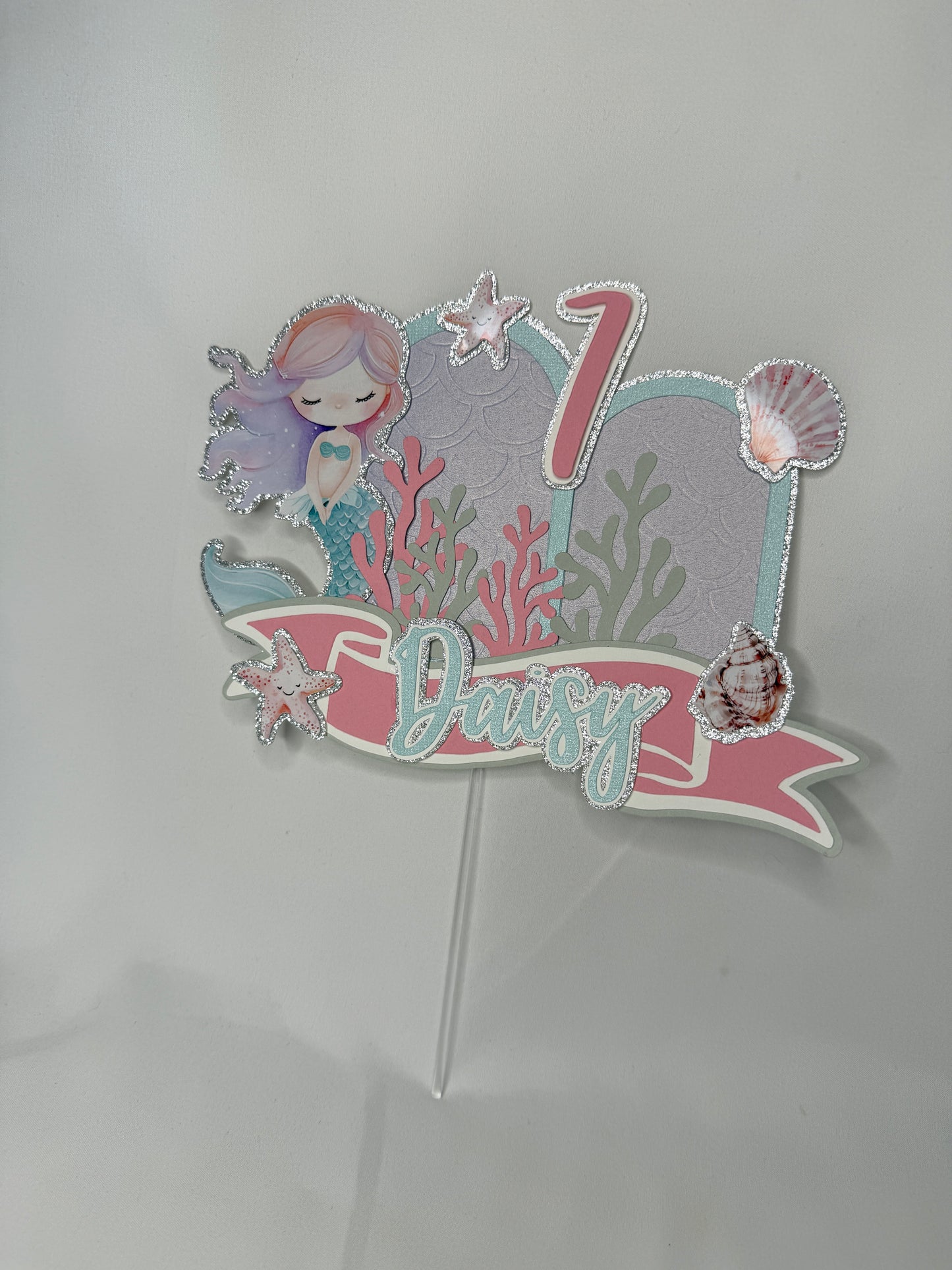 Watercolour Mermaid Cake Topper