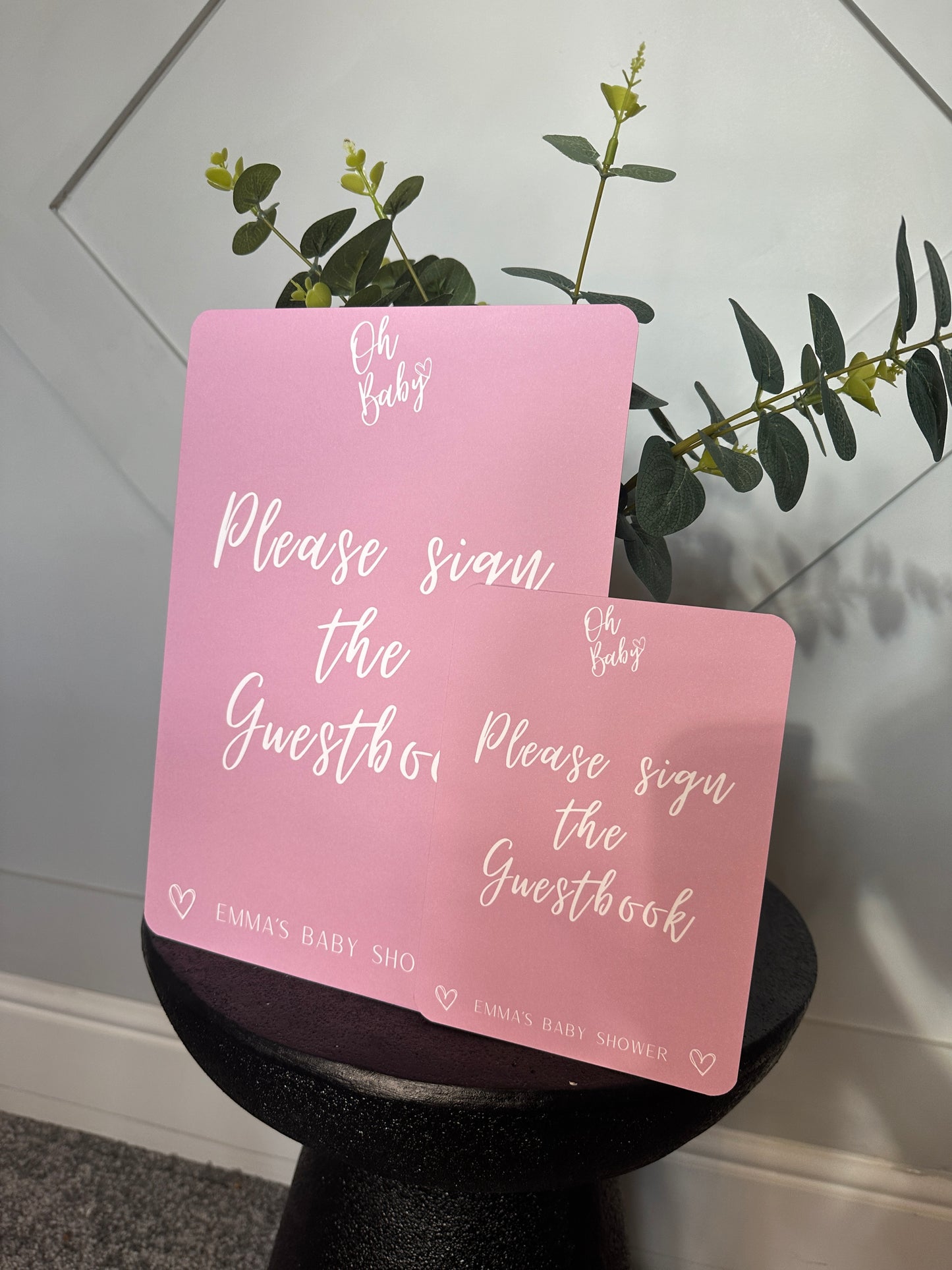 Pink A4 Guestbook Sign