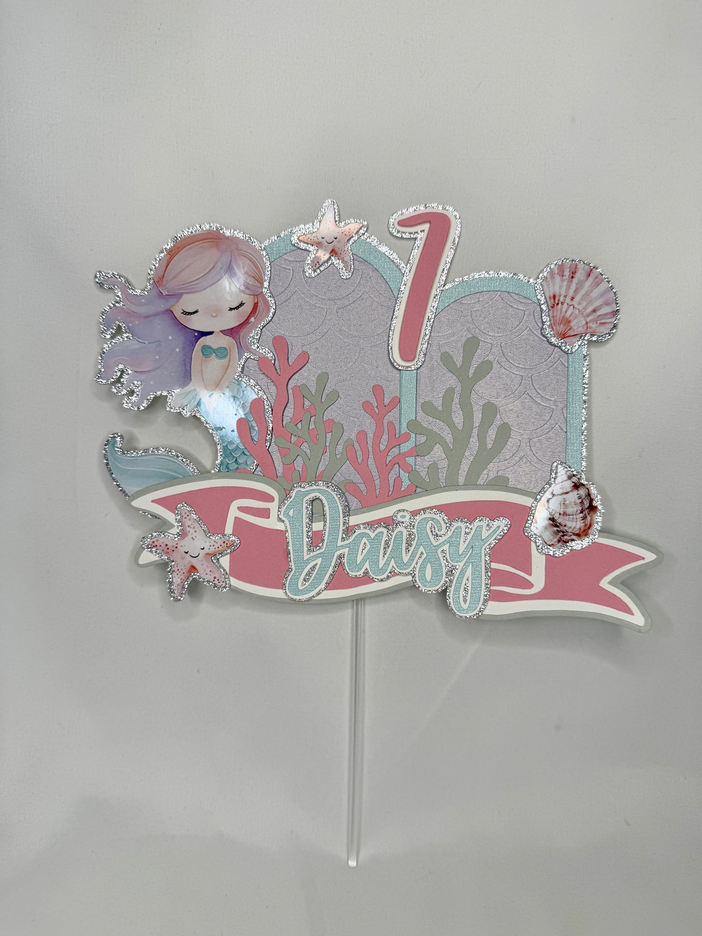 Watercolour Mermaid Cake Topper