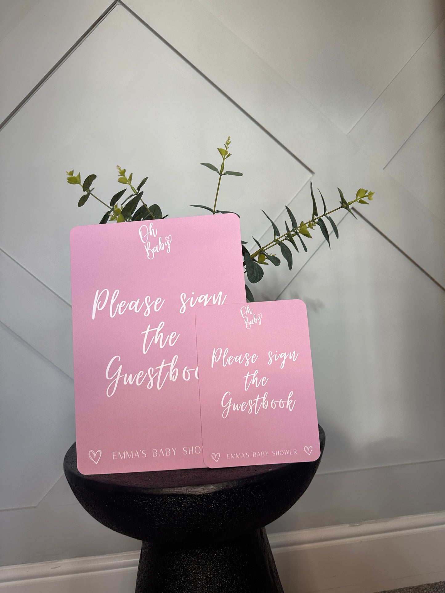 Pink A4 Guestbook Sign