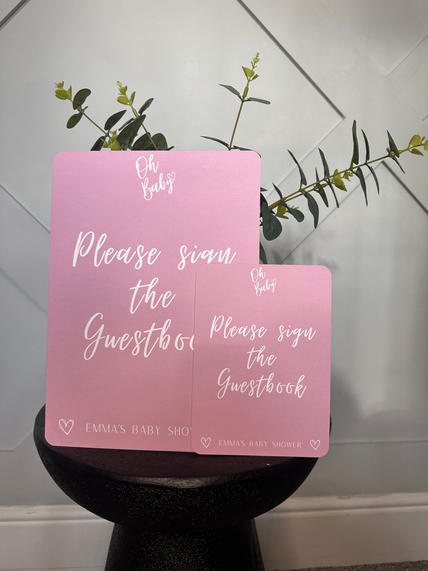 Pink A4 Guestbook Sign