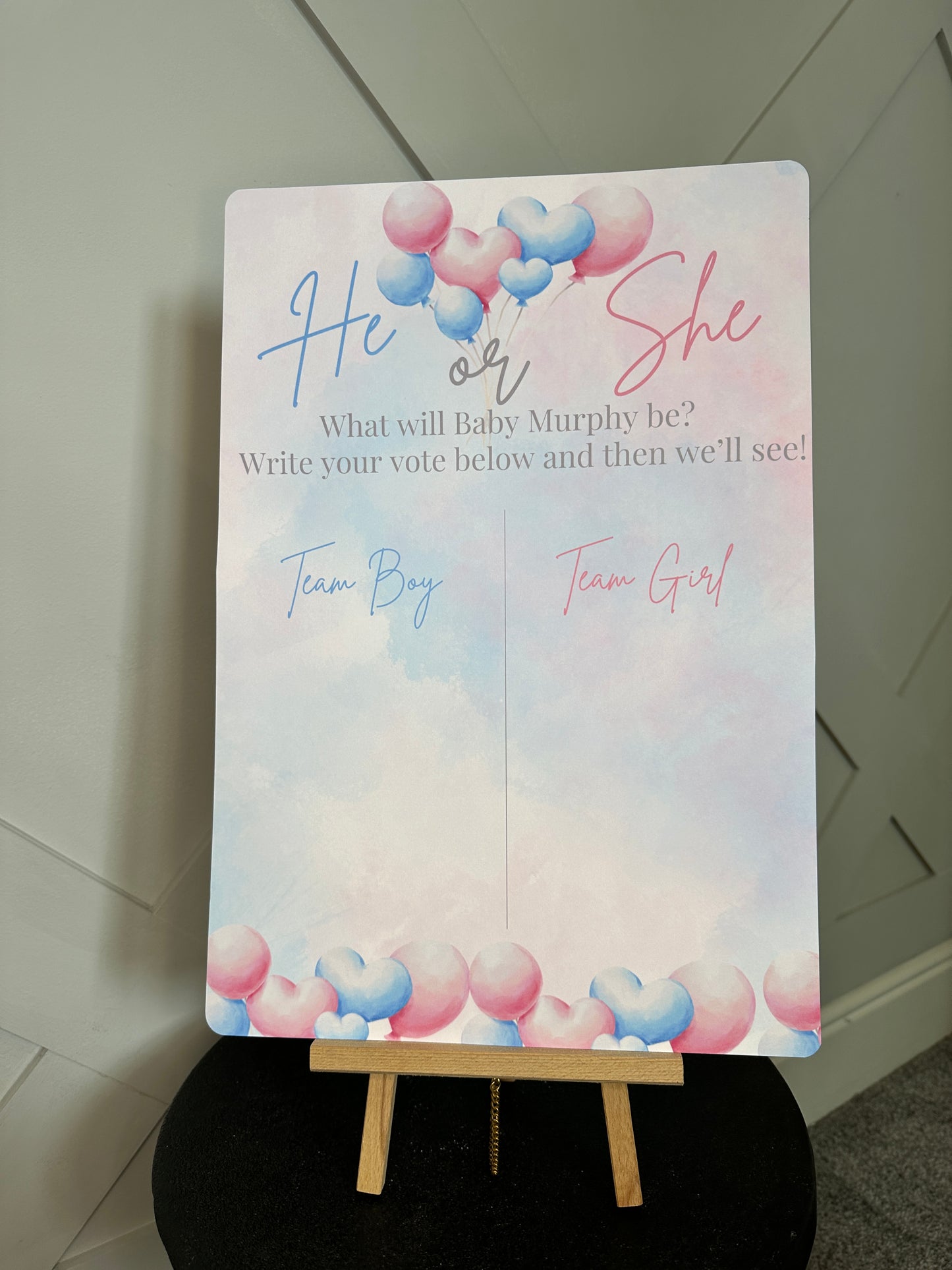 Gender Reveal Voting Sign- A3 or A4