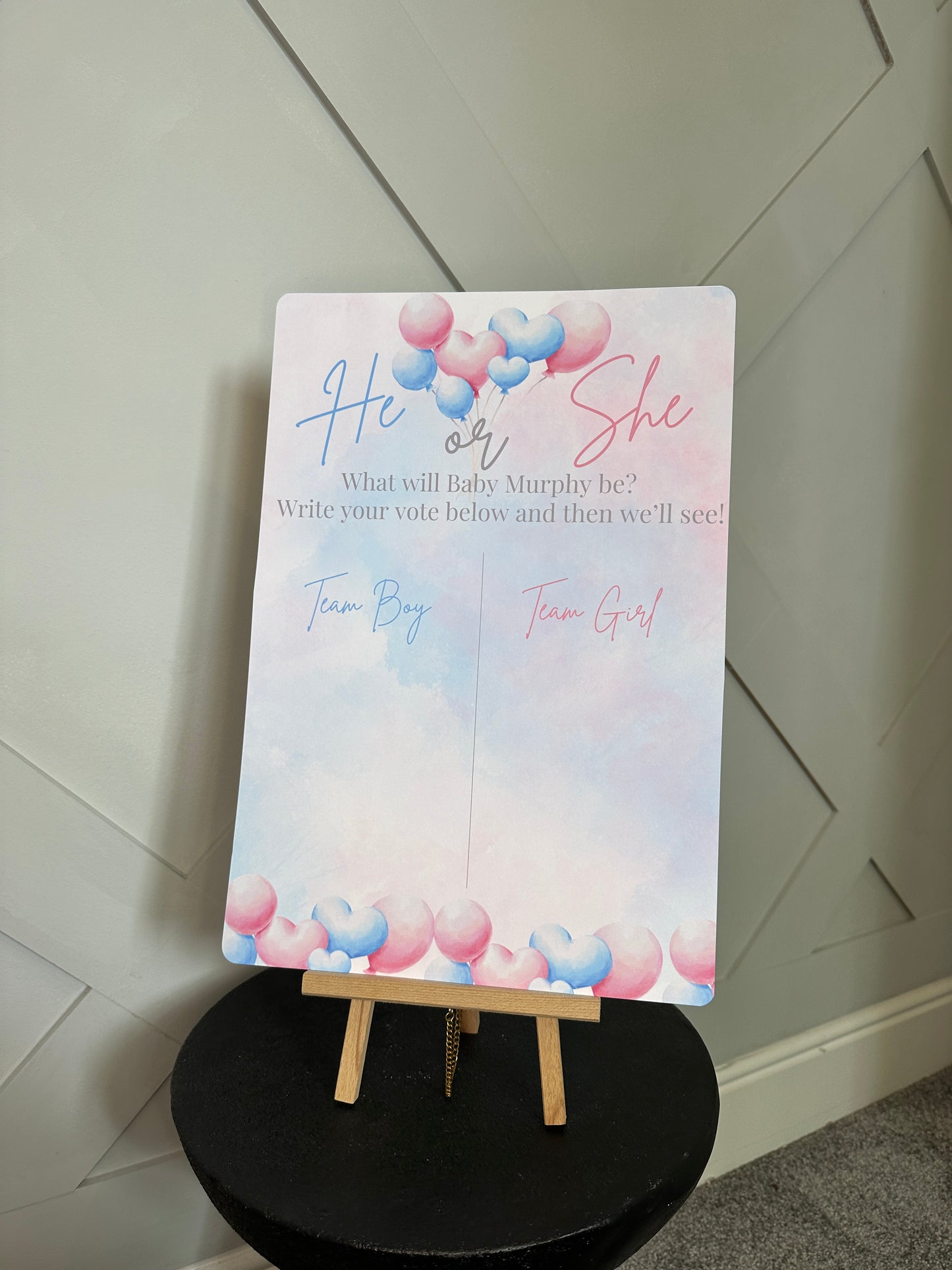 Gender Reveal Voting Sign- A3 or A4