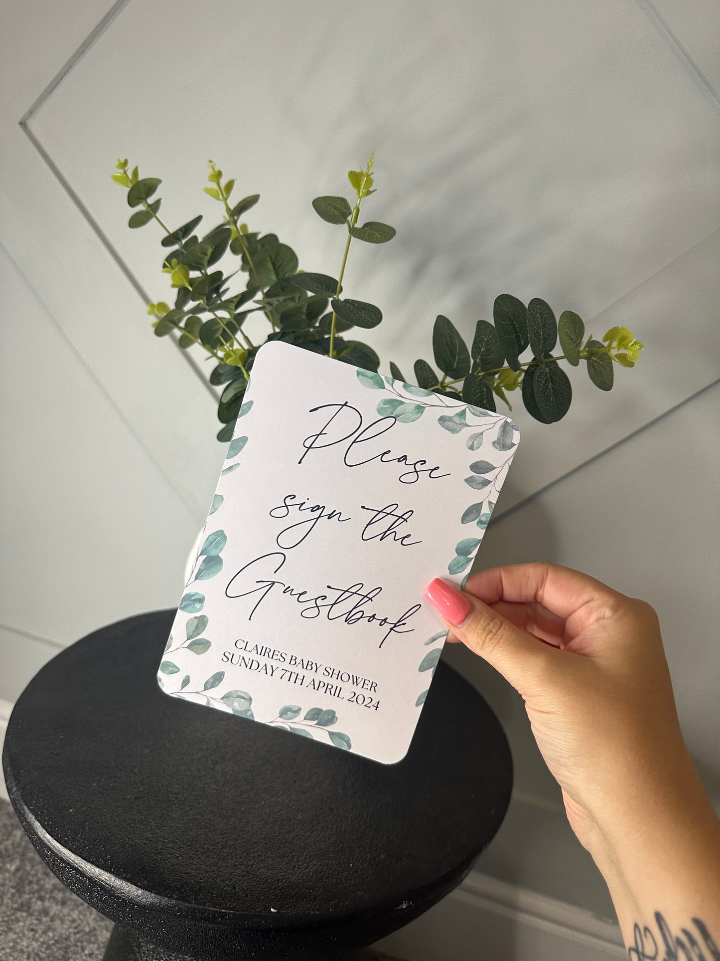 Eucalyptus Green Guestbook Sign- A4 or 5x7 Size