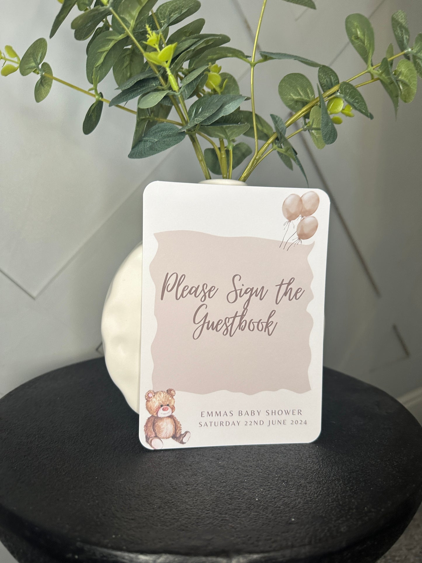 Teddy Bear Guest Book Sign- A4 or 5x7 Size